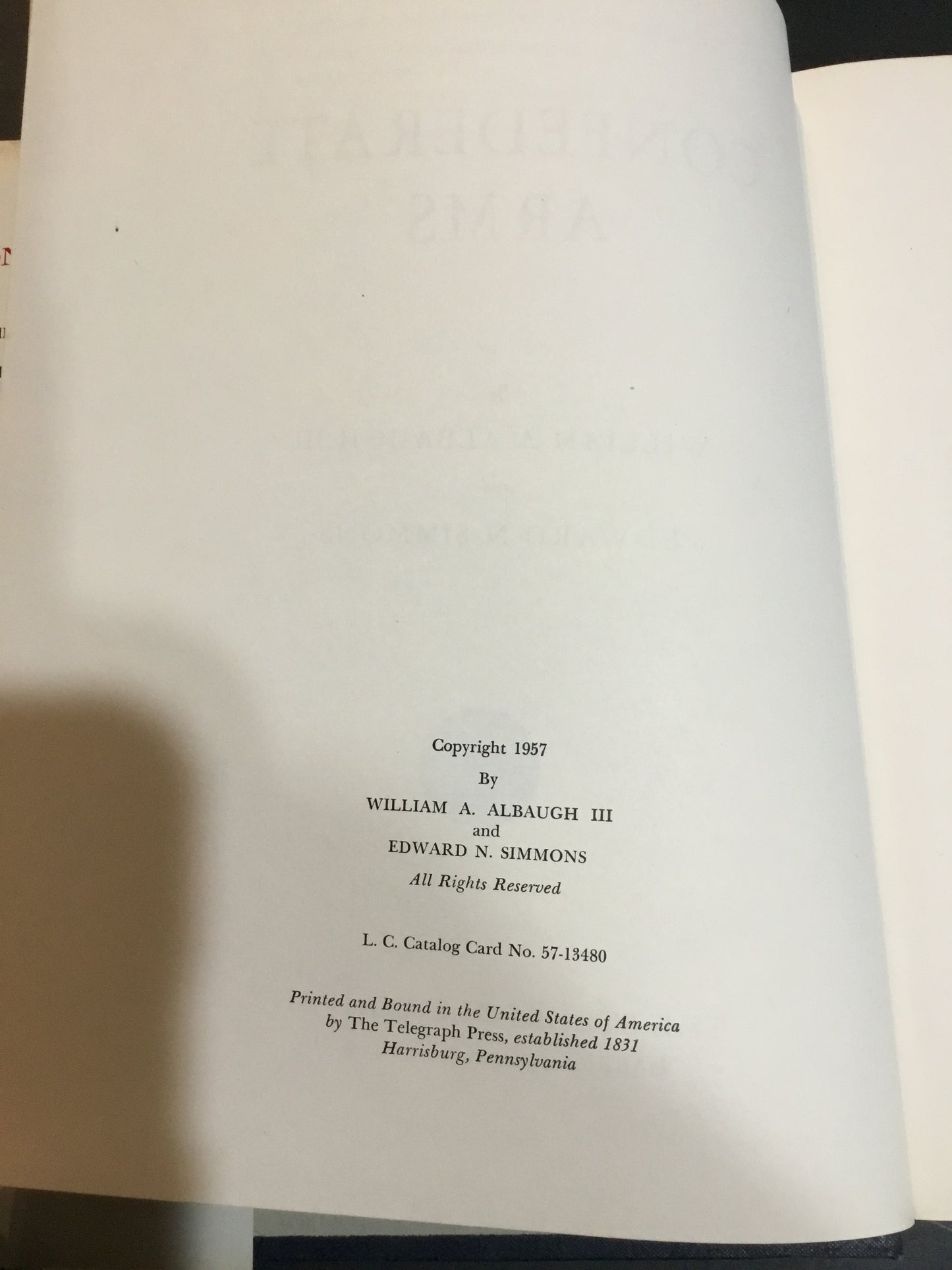 US Civil War Confederate Arms William Albaugh Edward Simmons HC Reference Book