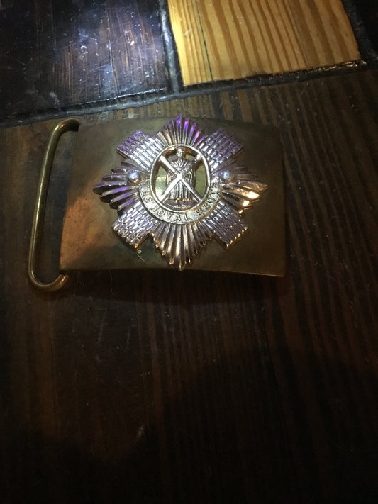 British Royal Scots Brass Belt Buckle