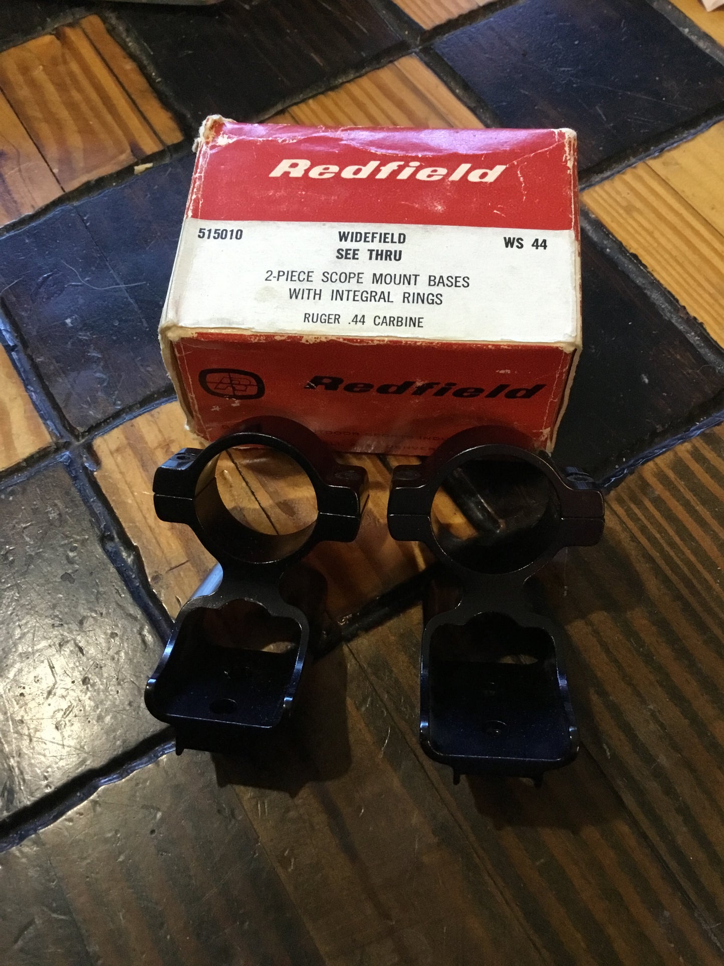 Vintage Redfield 2 Piece Scope Mount Bases with Integral Rings