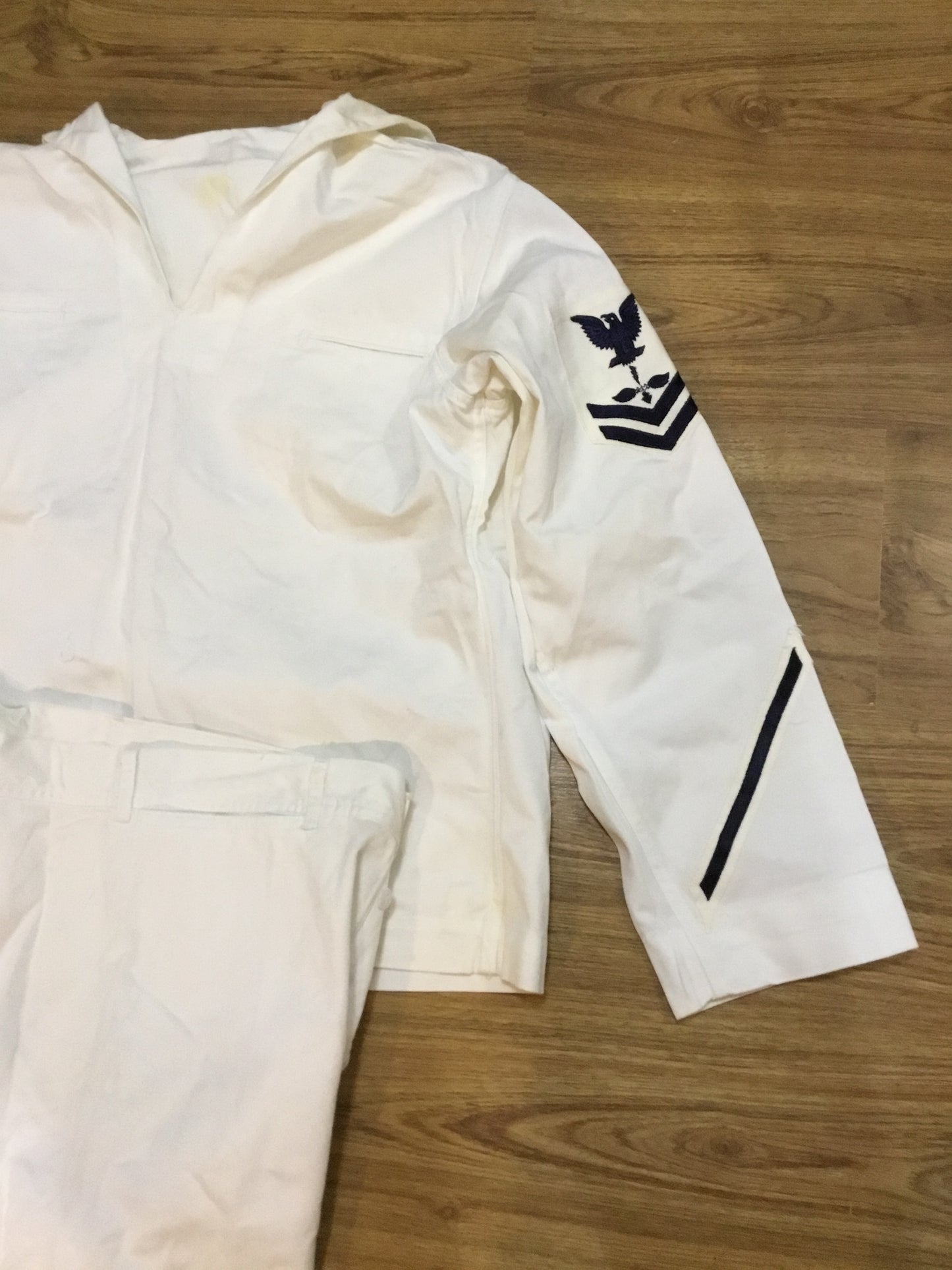 U.S. Navy Uniform whites with Insignia Medium