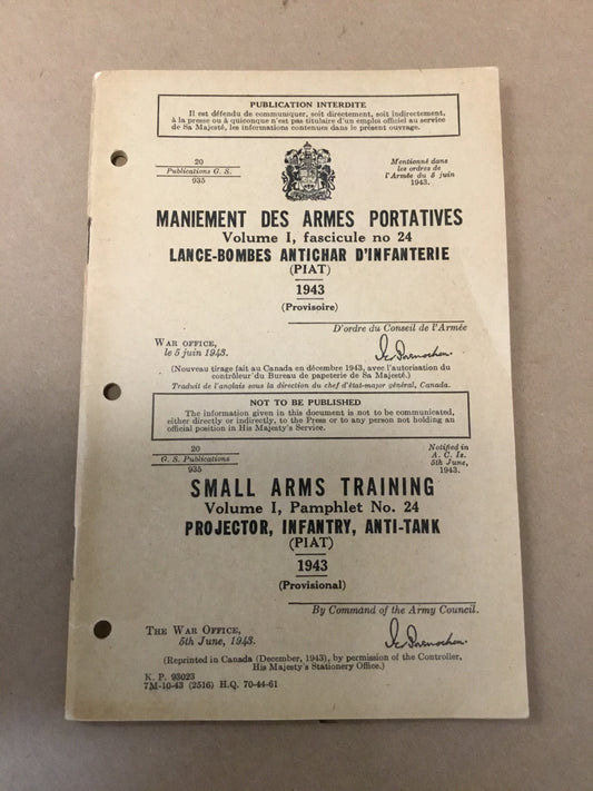 WW11 Canadian Small Arms Training Projector , Infantry Anti-Tank  1943