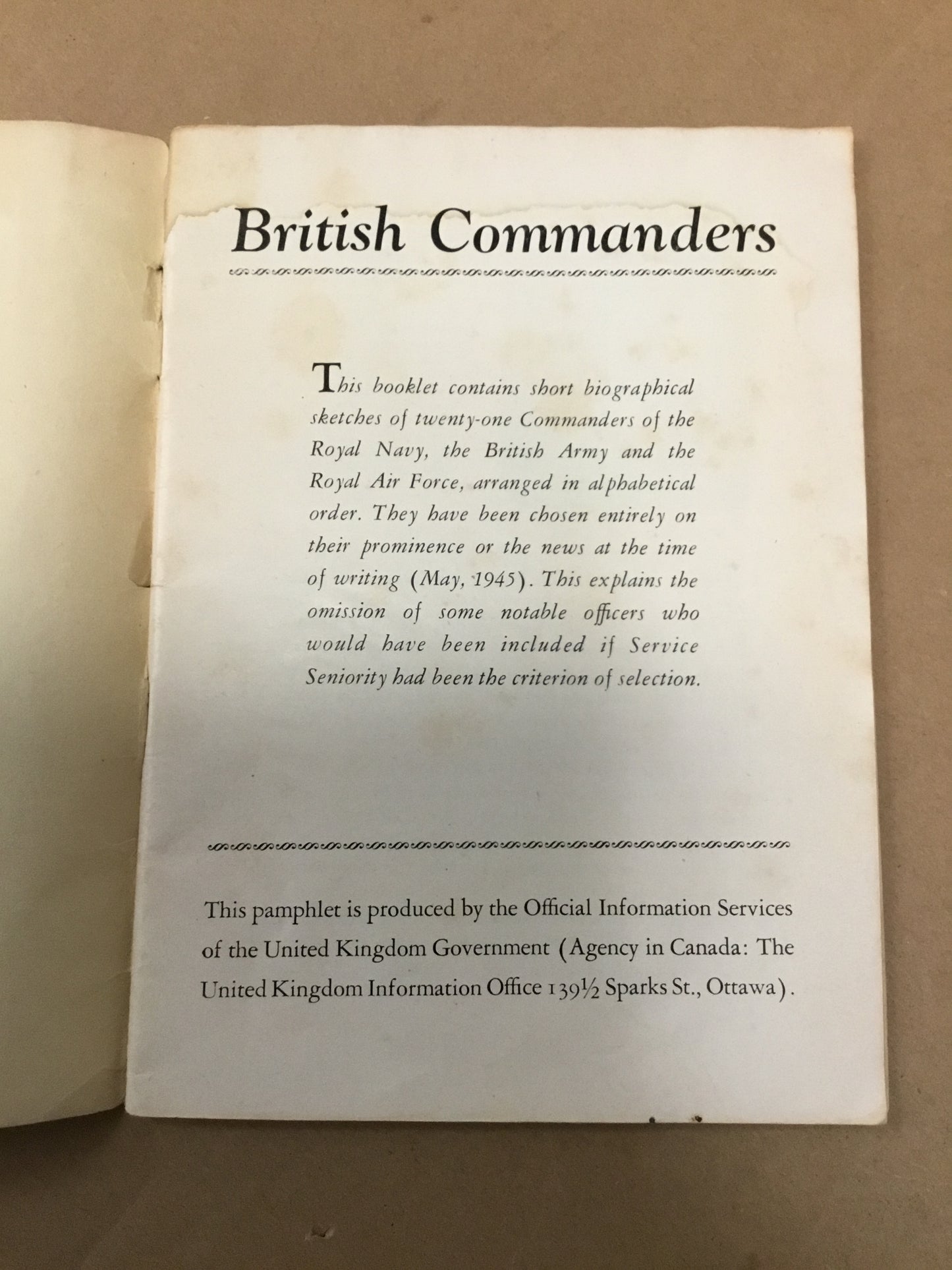 1945 British British Commanders