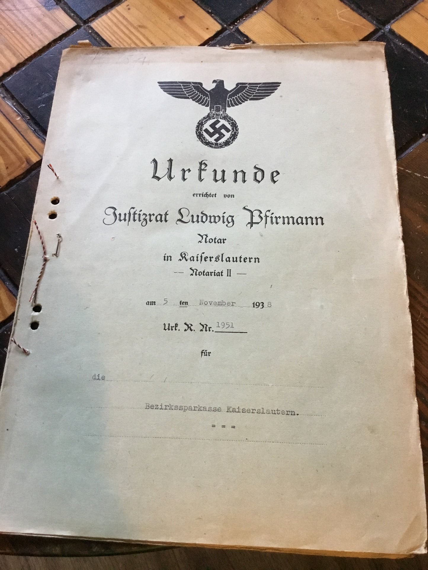 THIRD REICH NOTARY DOCUMENTS, DATED  1938