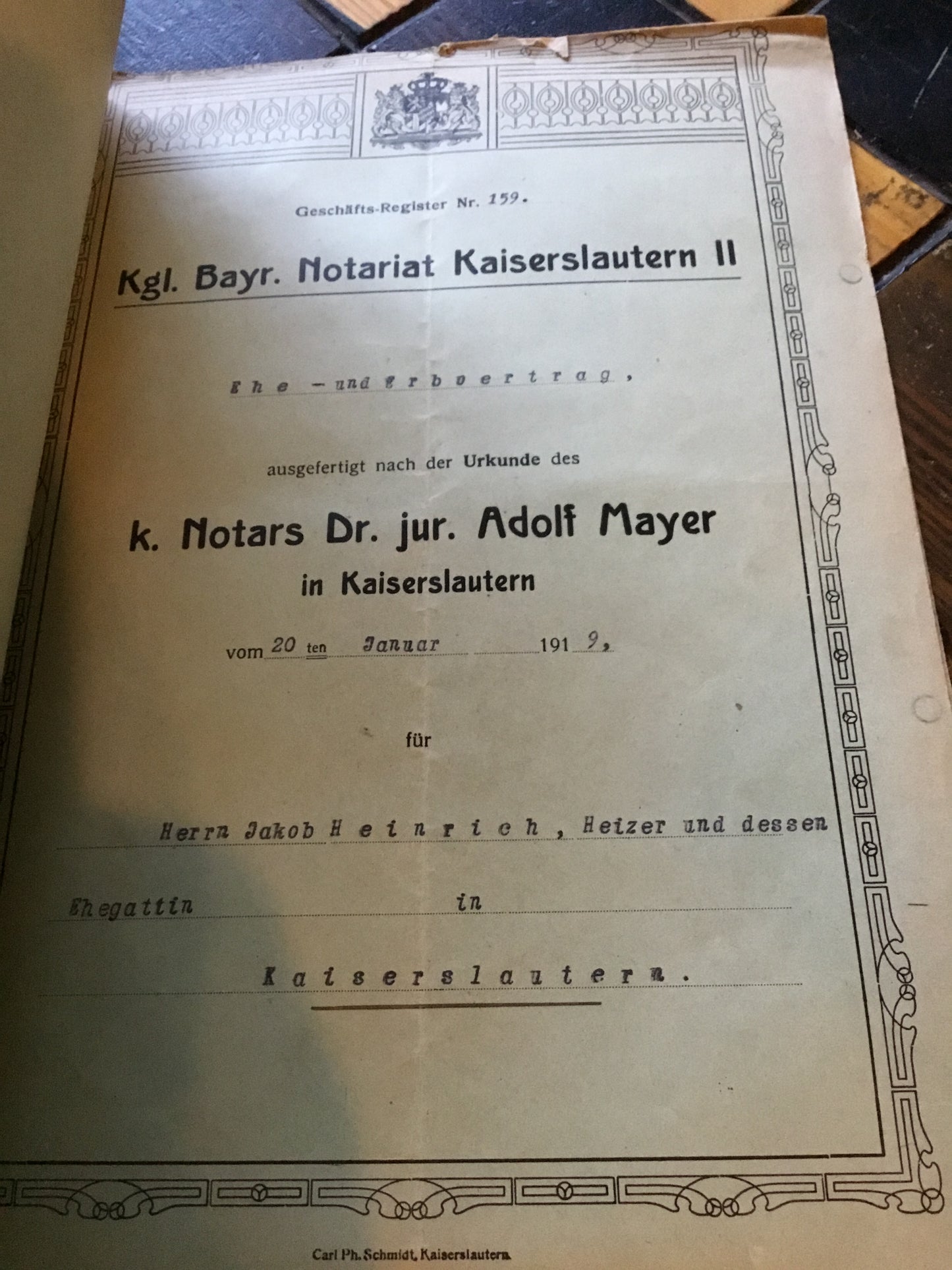 THIRD REICH NOTARY DOCUMENTS, DATED  1938
