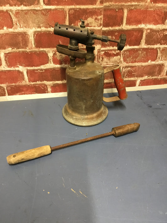 Antique Blow Torch with soldering  Iron