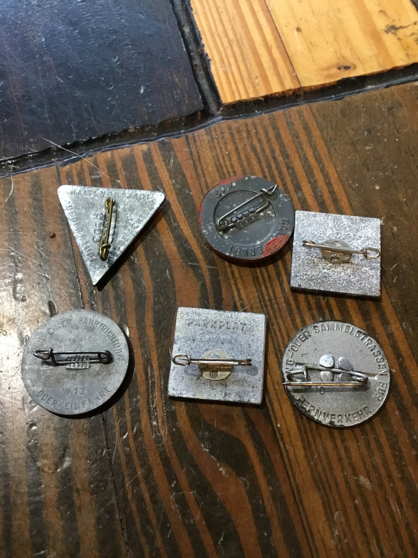 Lot of 6 WW11 German WHW Traffic Signs Tinnies , all in original condition .