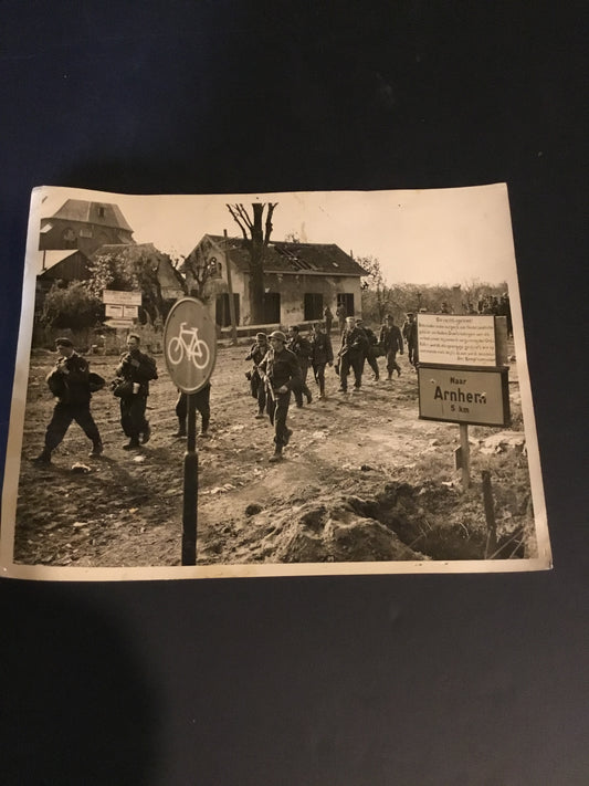 WW11 Canadian Photo , German Prisoners being brought back from Arnhem .