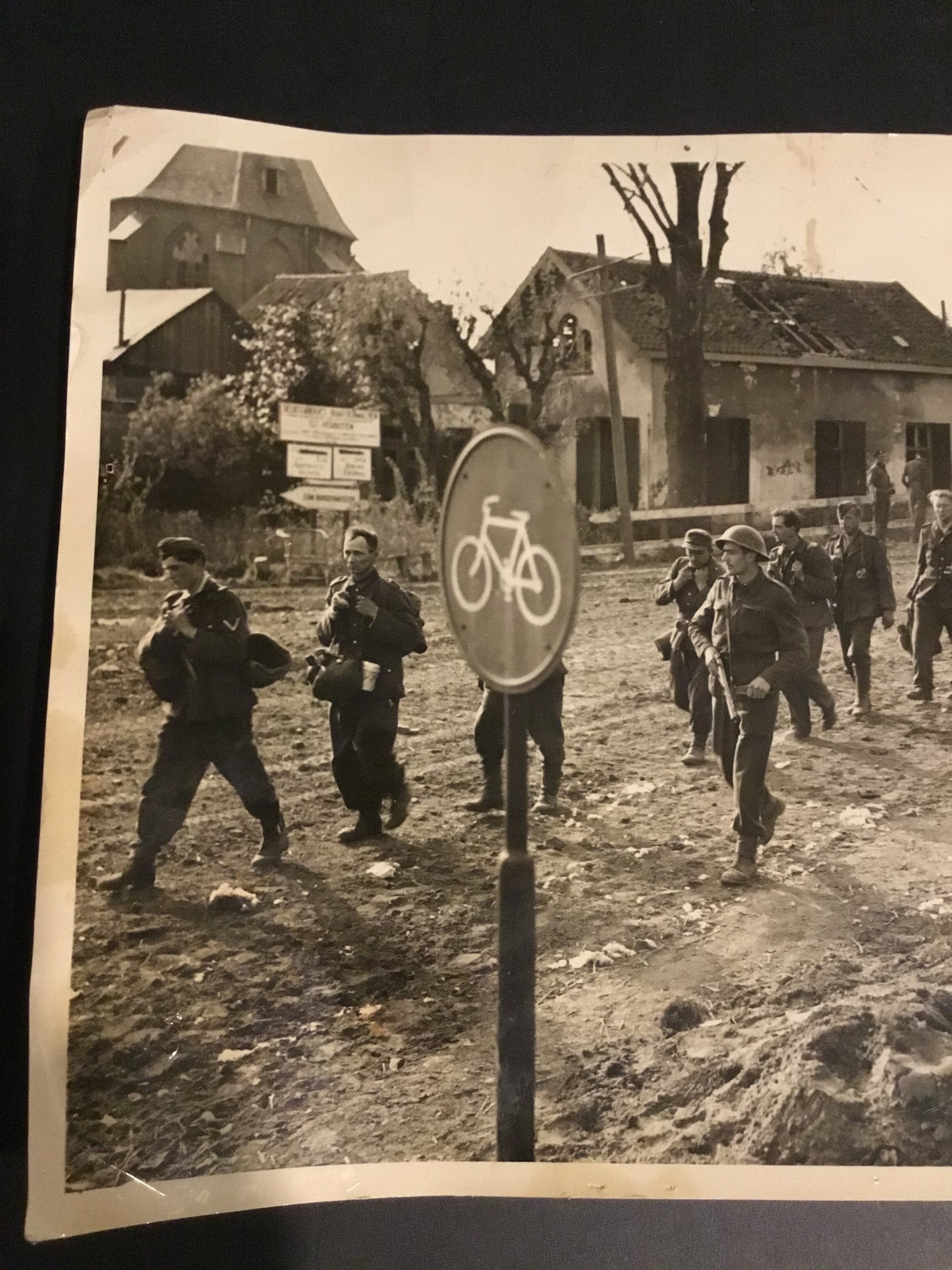 WW11 Canadian Photo , German Prisoners being brought back from Arnhem .