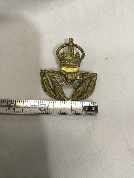 British Royal Air Force Senior NCOs Brass Cap Badge RAF