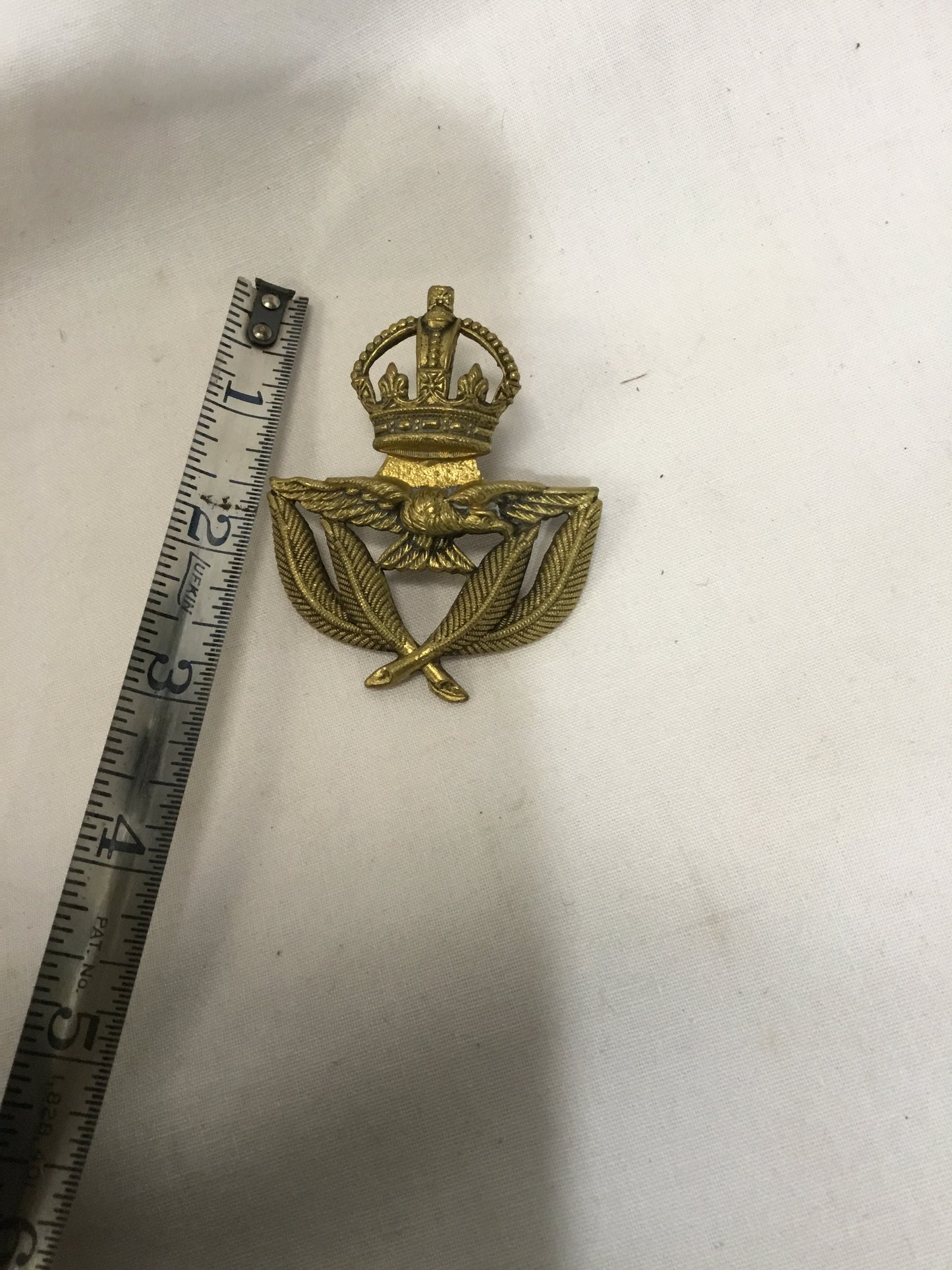 British Royal Air Force Senior NCOs Brass Cap Badge RAF