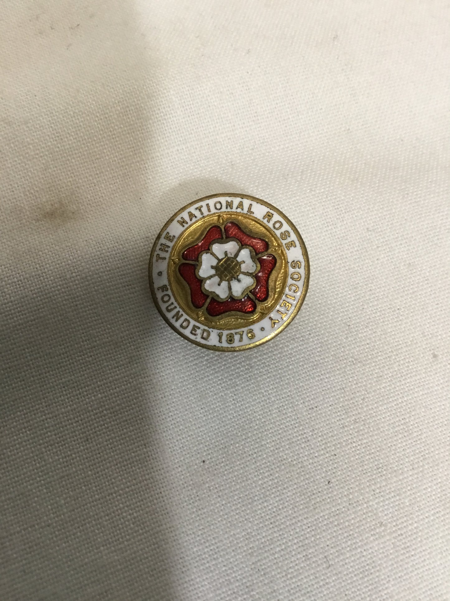 The royal national Rose  society founded in 1876 Button Pin