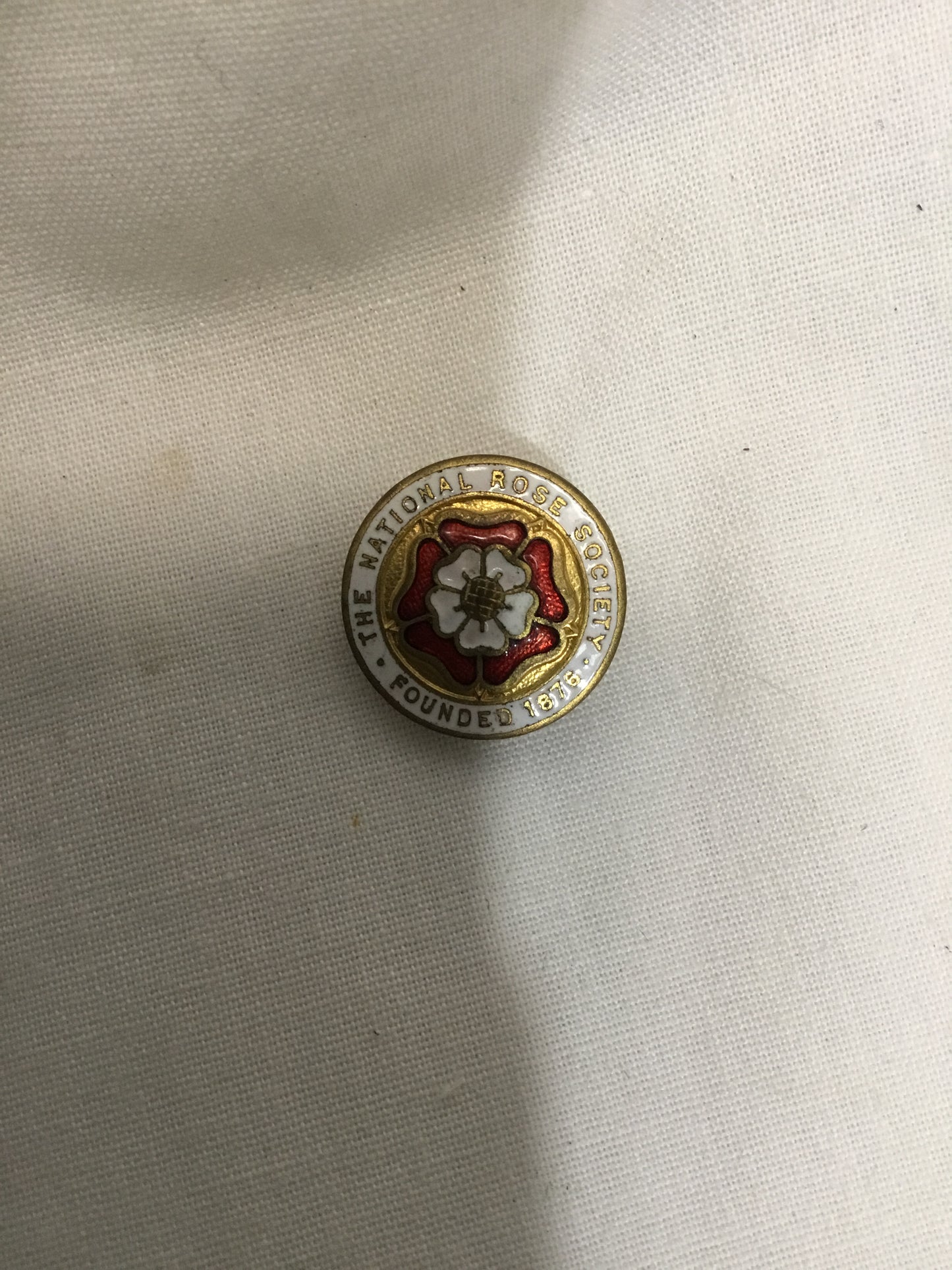 The royal national Rose  society founded in 1876 Button Pin