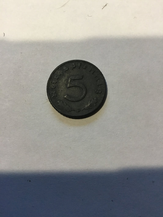 WW11 German 5 pfennig coin 1941