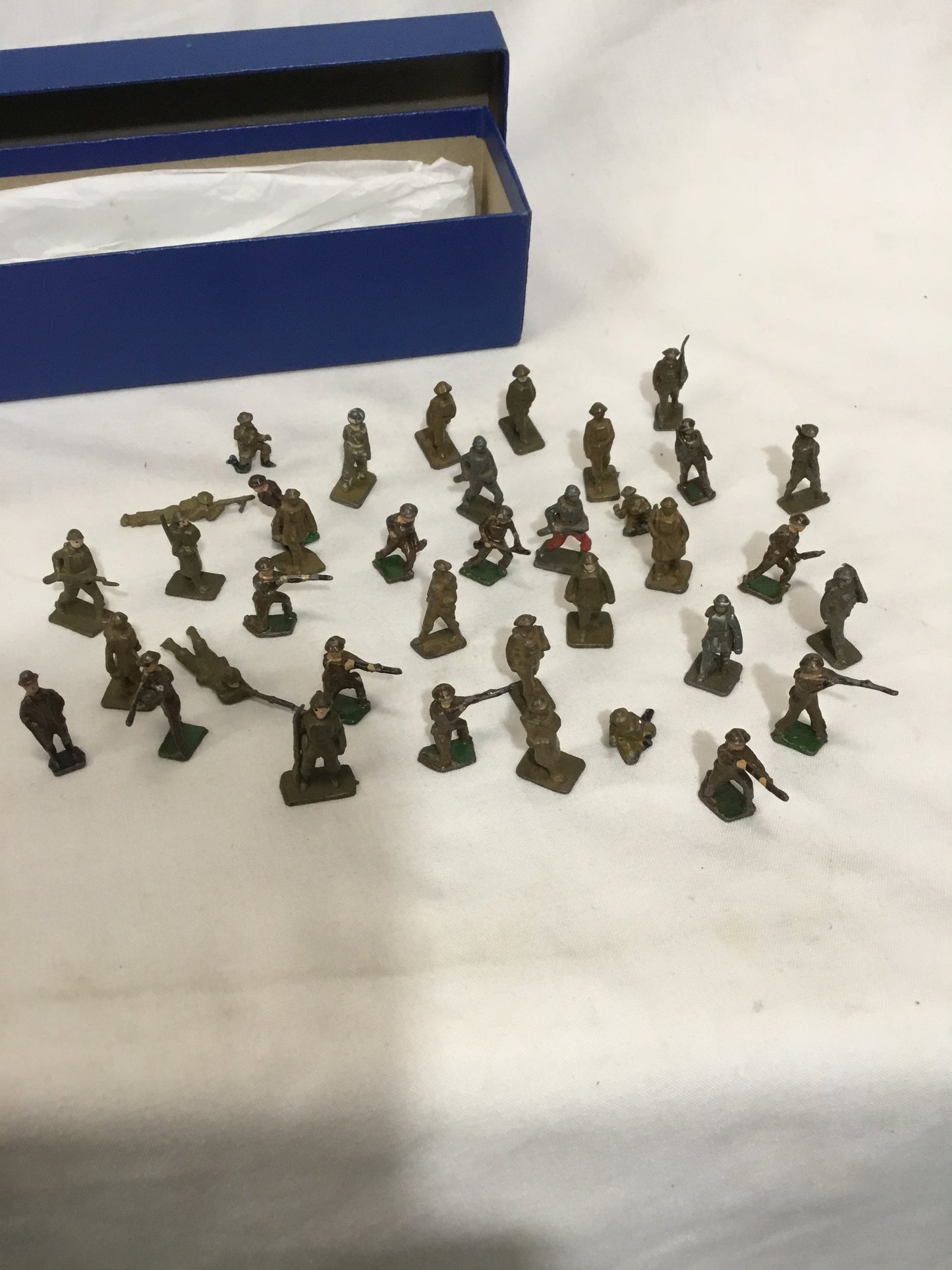 Lot of 37 Miniature Metal Soldiers , War Time