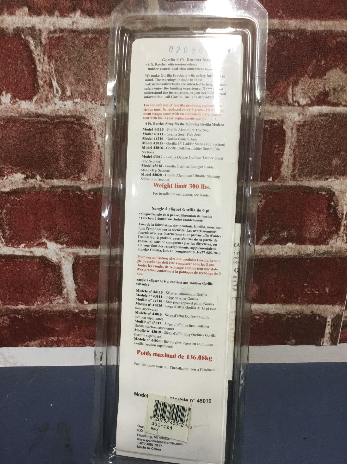 New 6 Foot Gorilla Ratchet Strap , for Hunters Tree Stand
