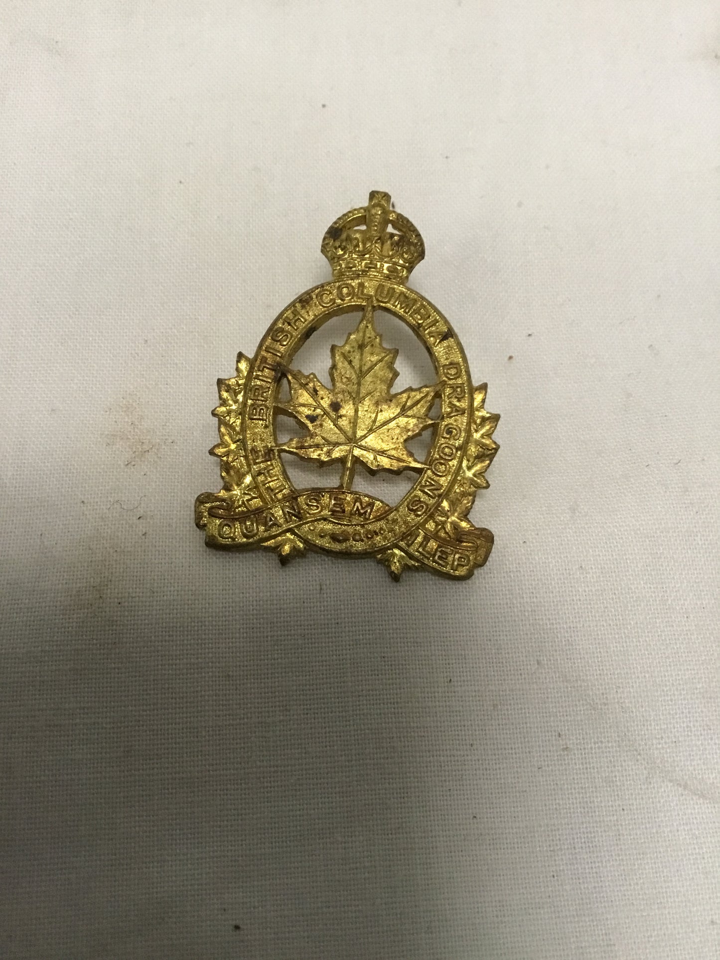 British Columbia Dragoons WWII cap badge