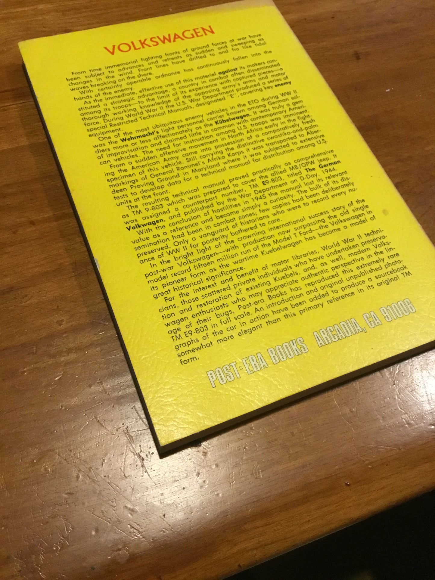 VOLKSWAGEN FOR THE WEHRMACHT BY DAN R. POST