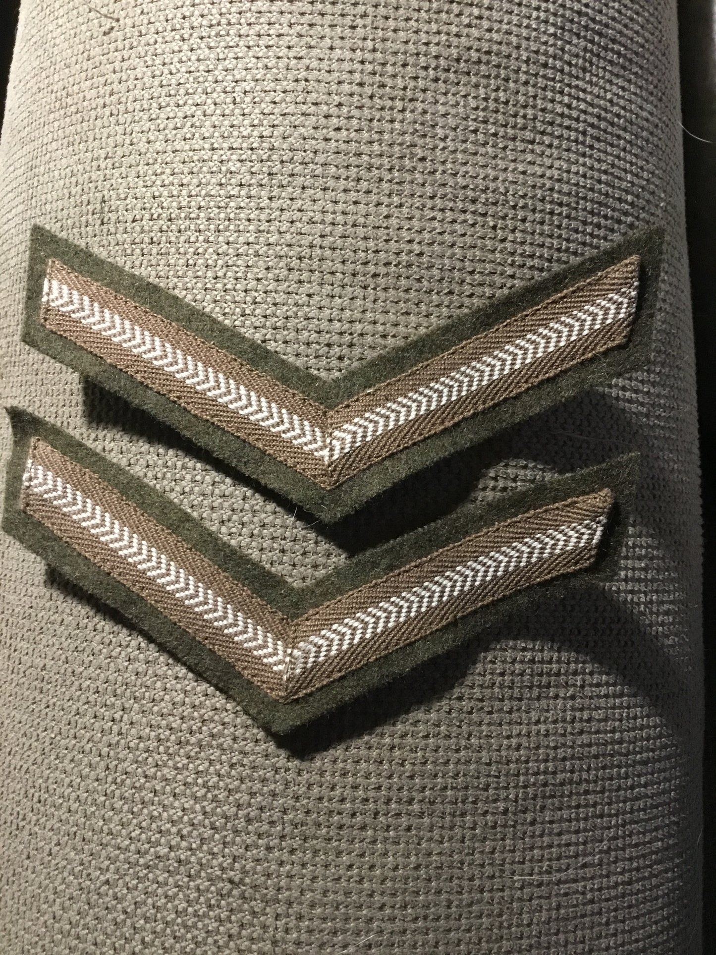 Pair WW11 Canadian Private /rank chevrons.