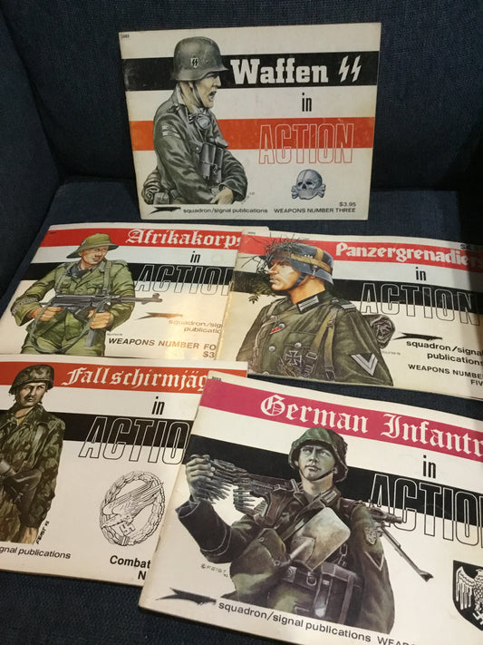 Lot of 5 Action Books WW11 Germany Afrikakorps, Panzergrenadiers