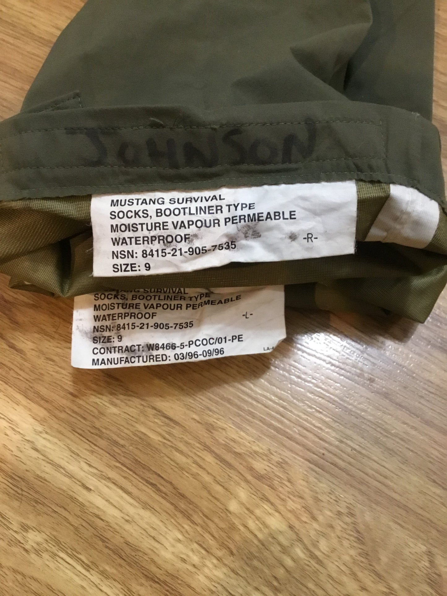 Military Wet Weather Gore-Tex Socks made by Mustang Industries, SIZE 9 ,