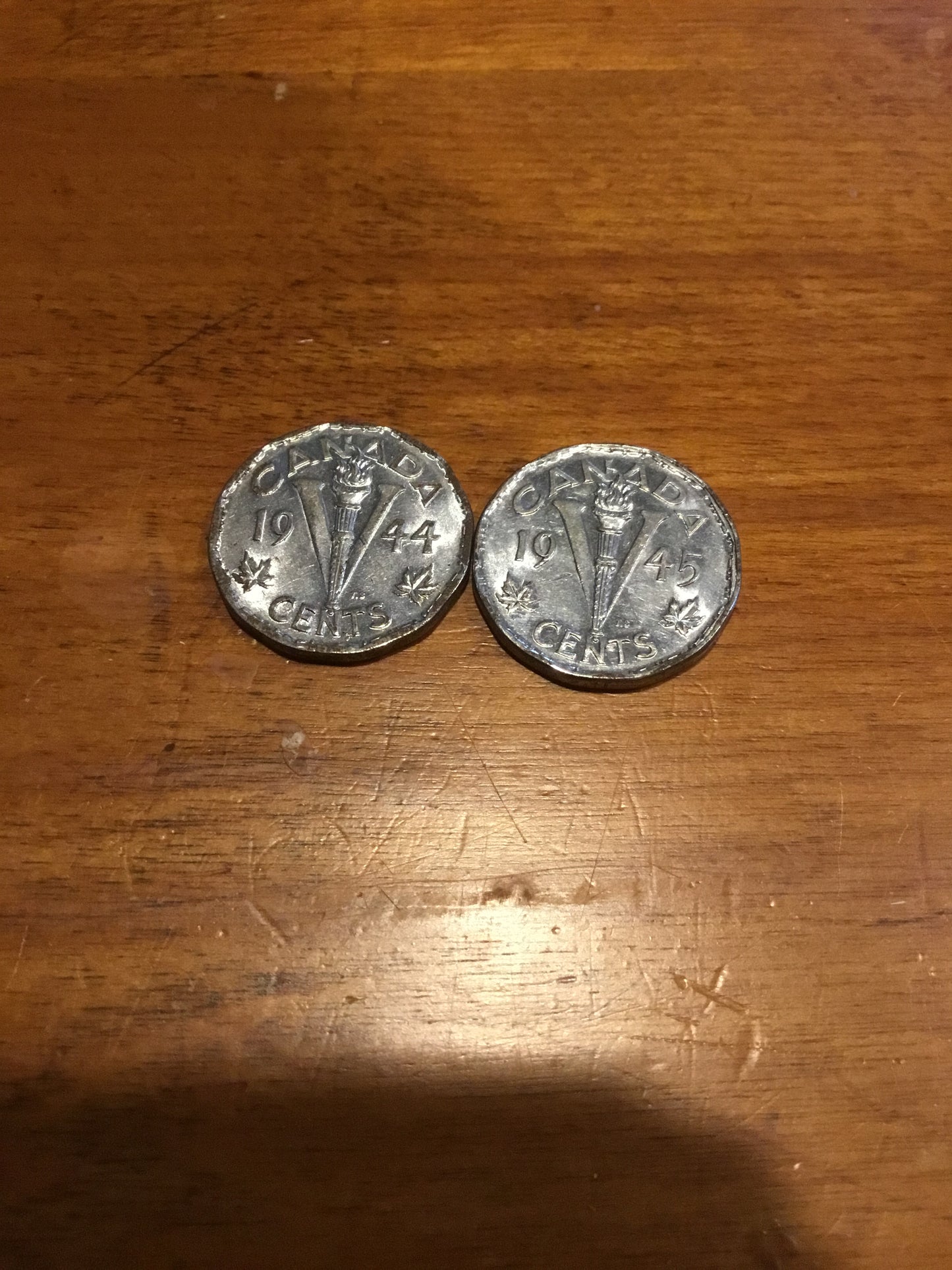 Canadian Victory Nickels 1944-45