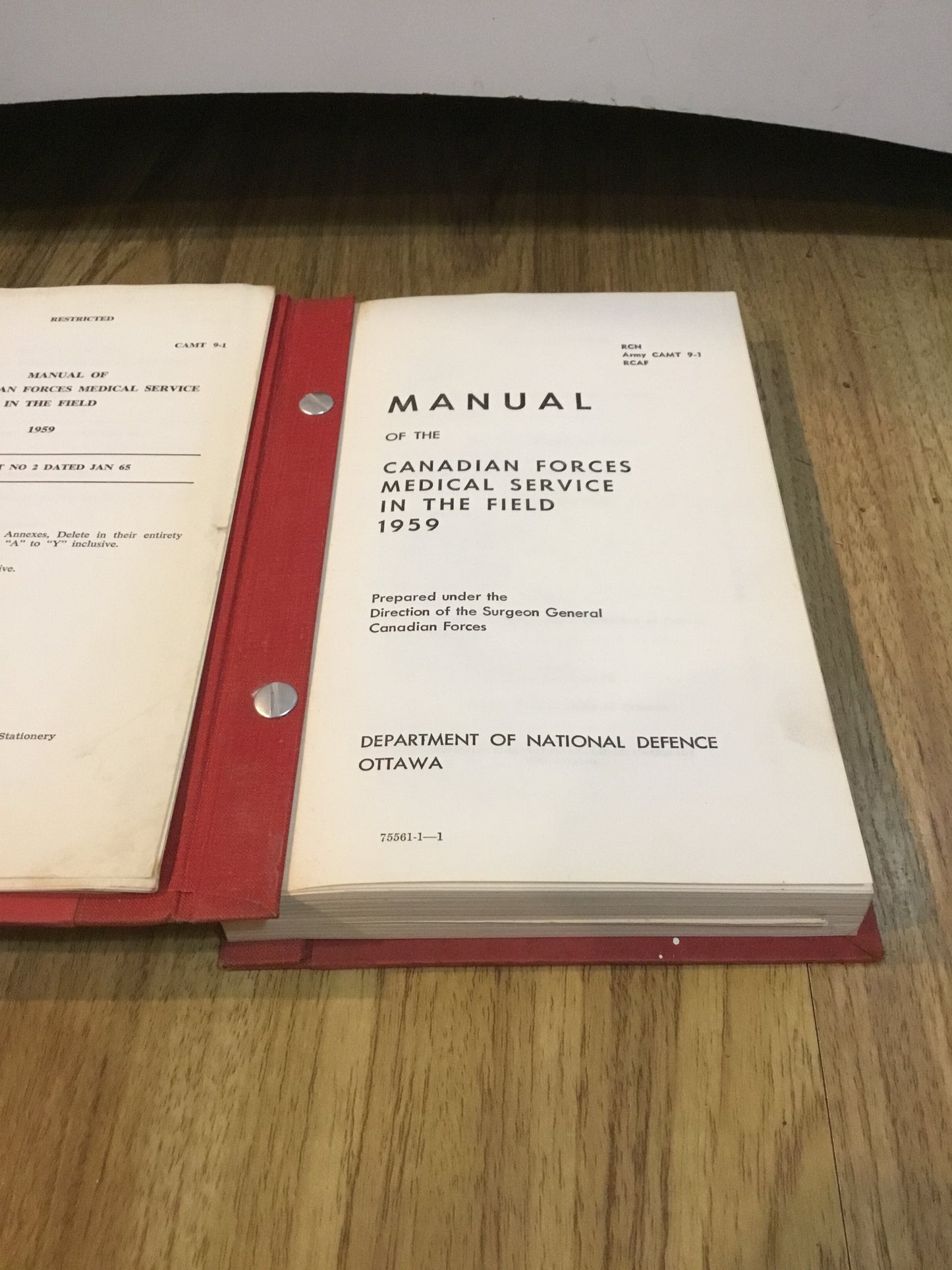 Manual of the Canadian Forces Medical Services in the Field 1959