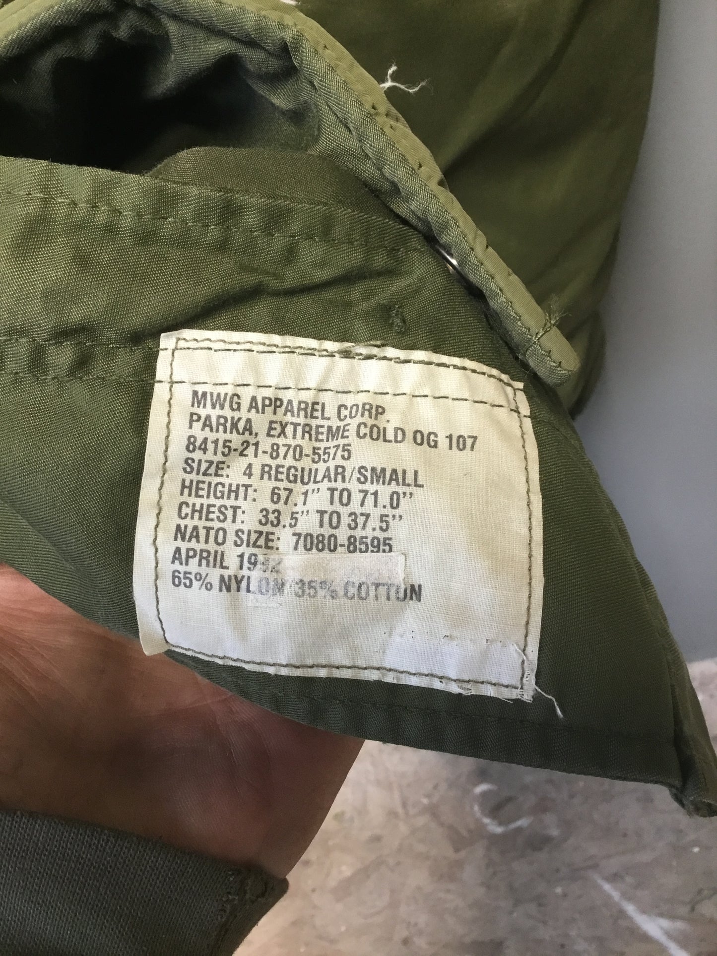 Vintage Canadian Army Arctic Parkas Small Regular