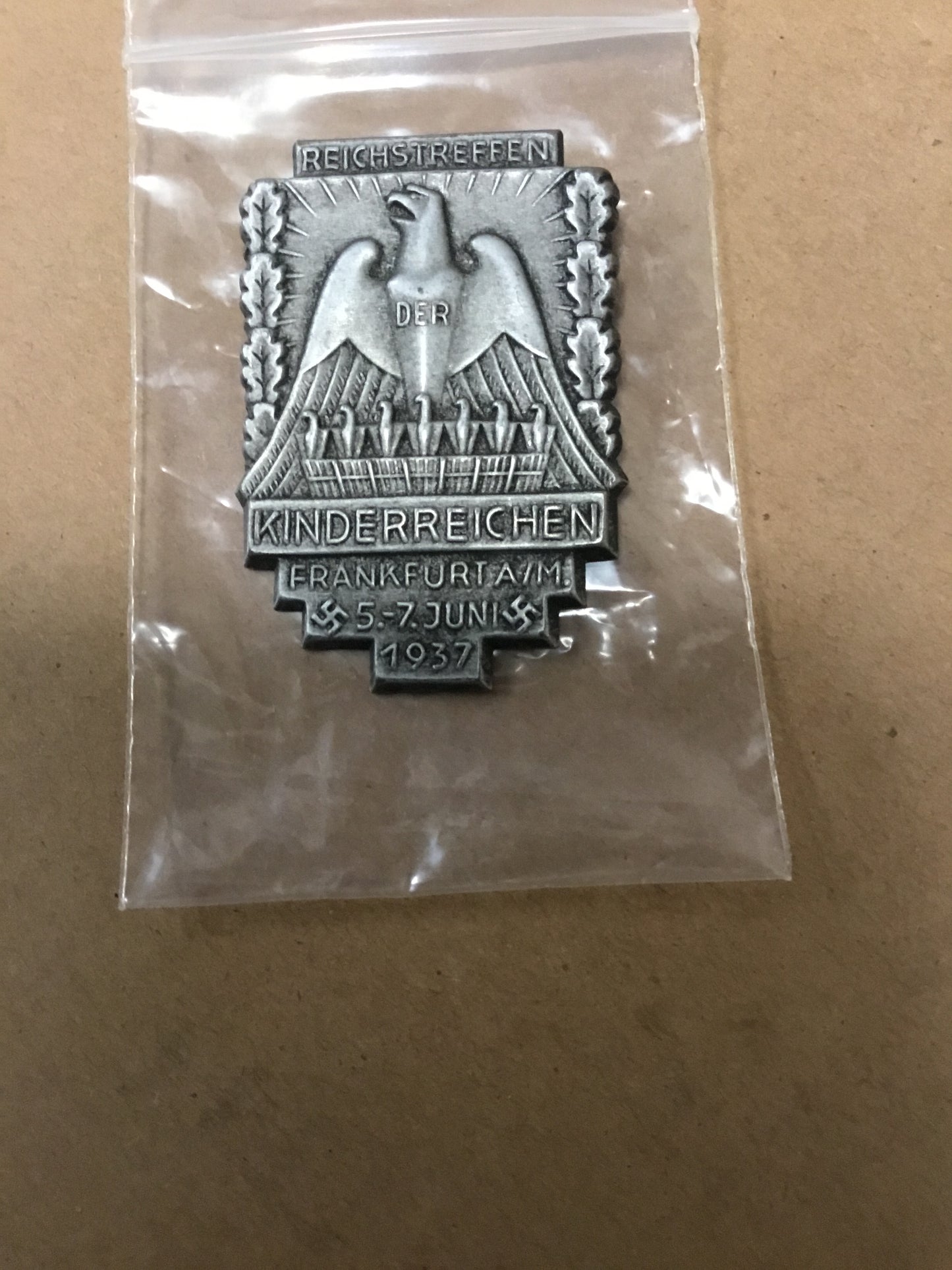 German The National Large Families Convention Badge Frankfurt A/M - June 5-7, 1937