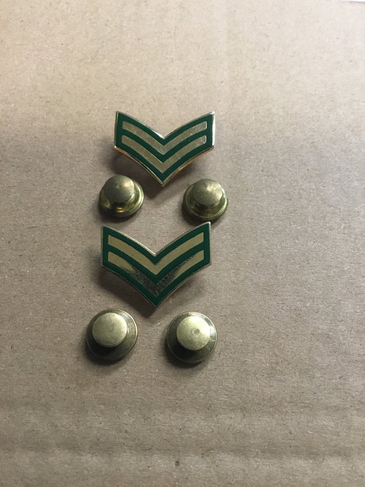 Pair Canadian Forces Corporal  Collar Badge /Pins