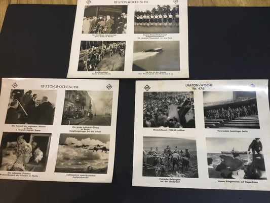 Lot of 3 WW11 German Photo Sheets UFA Stamped