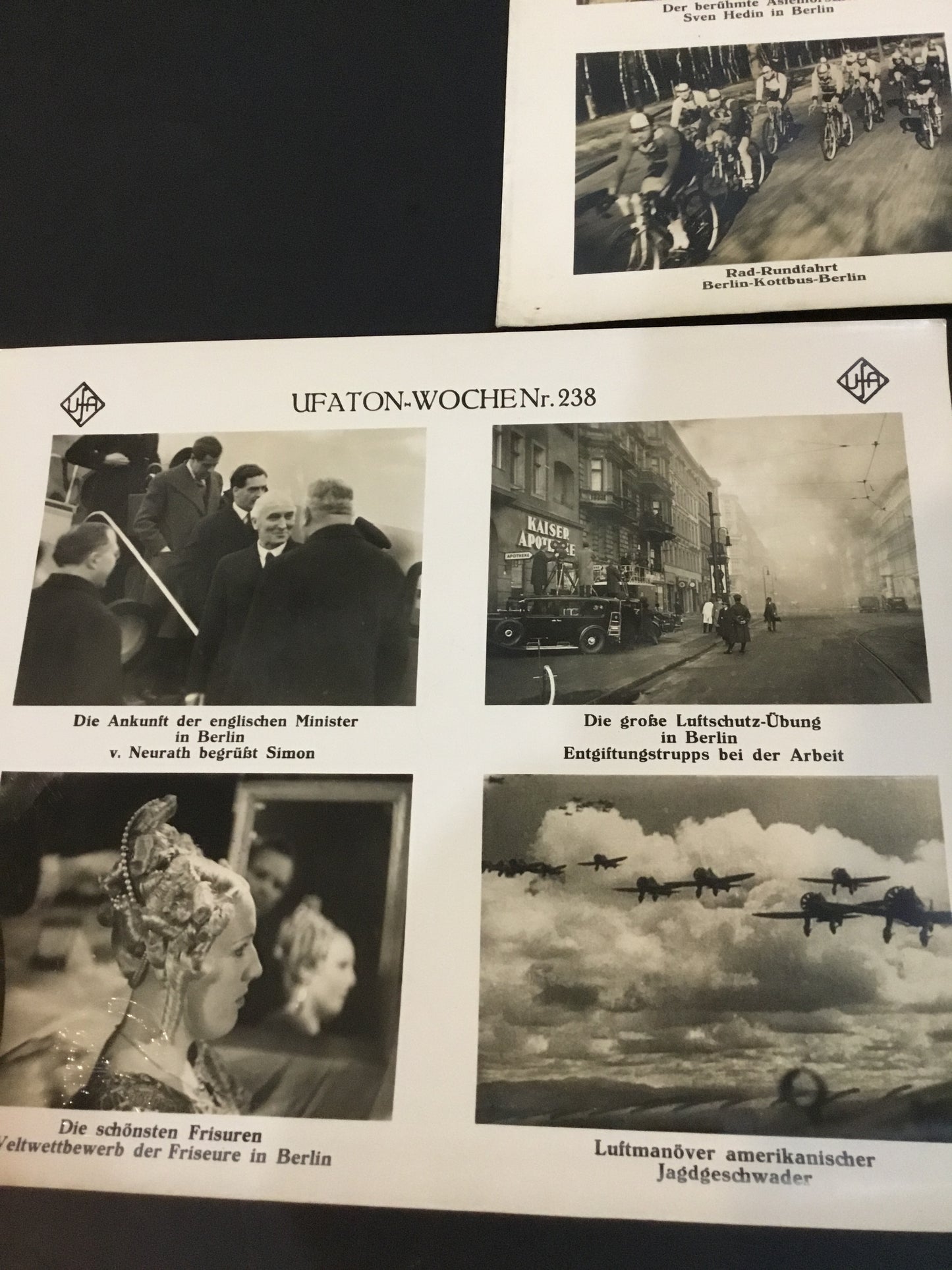 Lot of 3 WW11 German Photo Sheets UFA Stamped