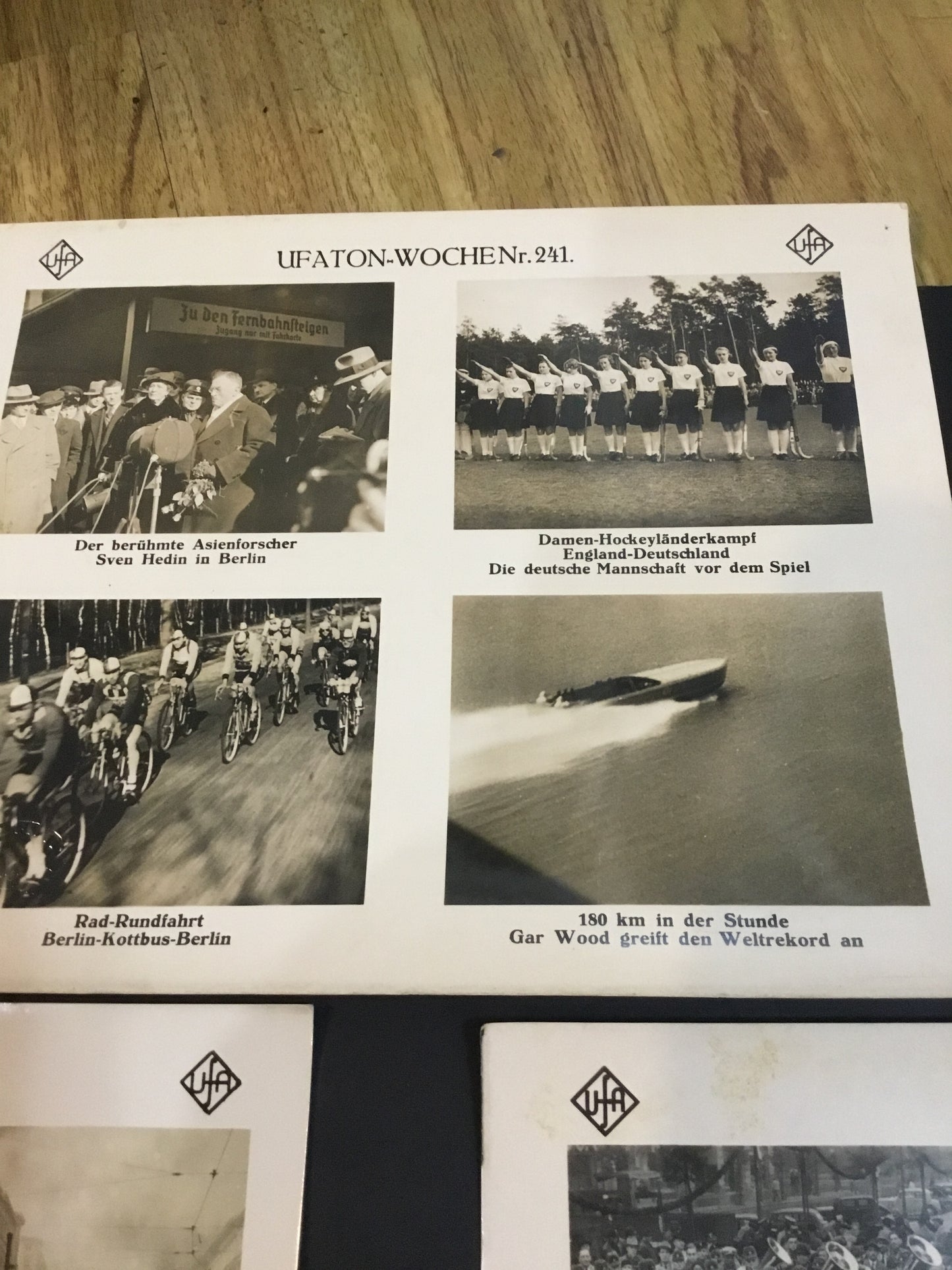 Lot of 3 WW11 German Photo Sheets UFA Stamped