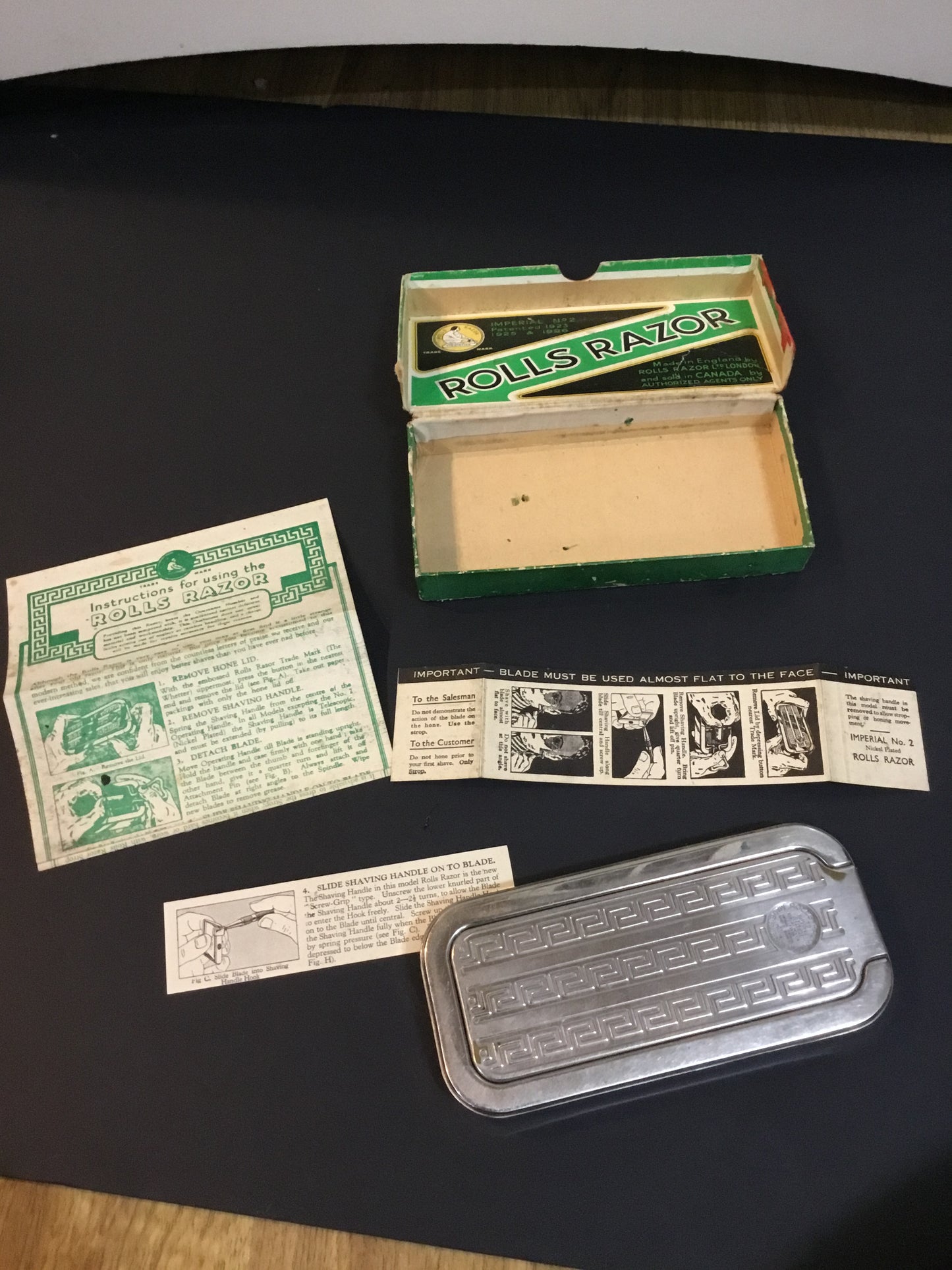 Antique Rolls  Razor complete with box and Instructions