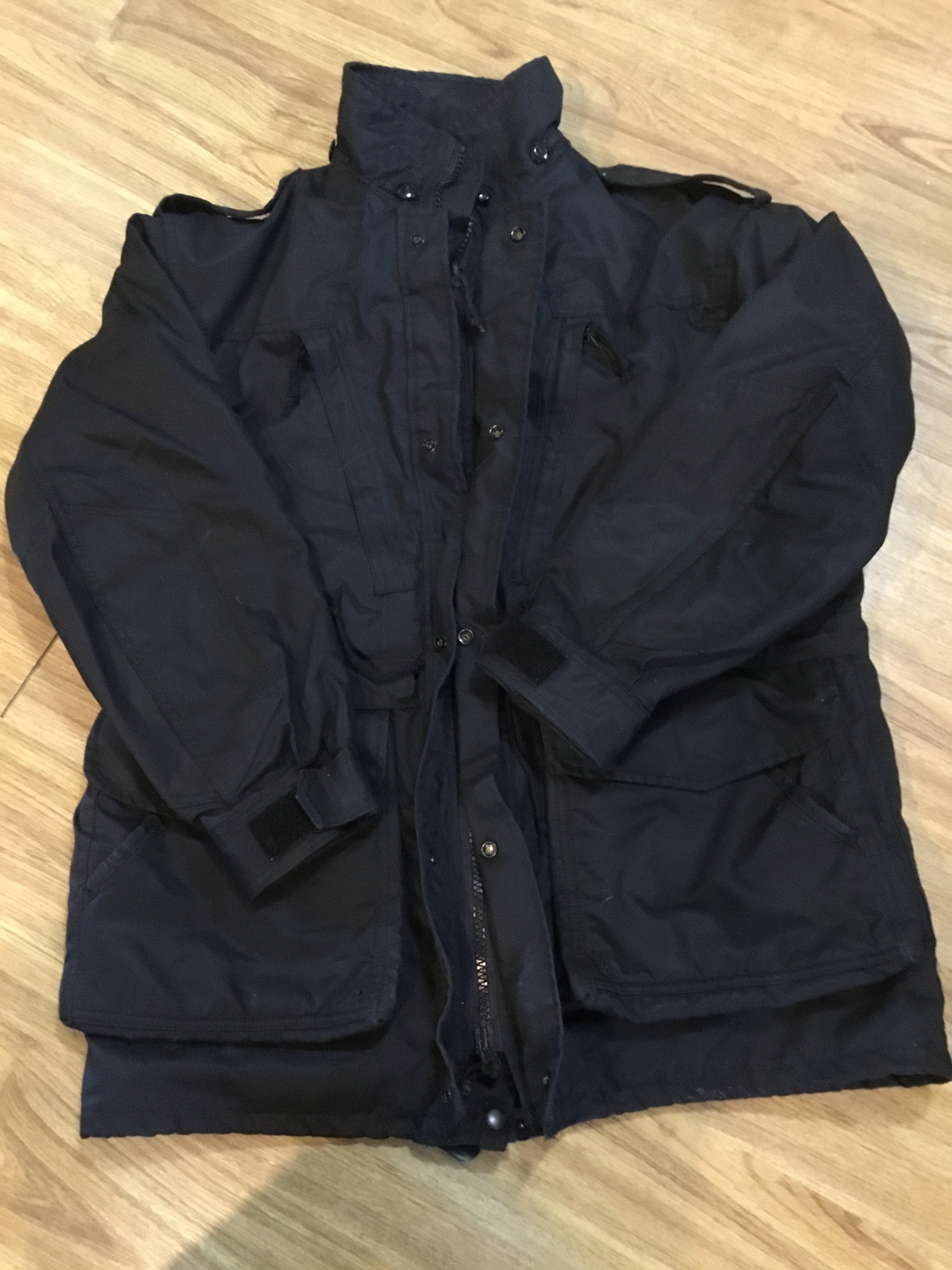 Navy cold weather black parka on sale