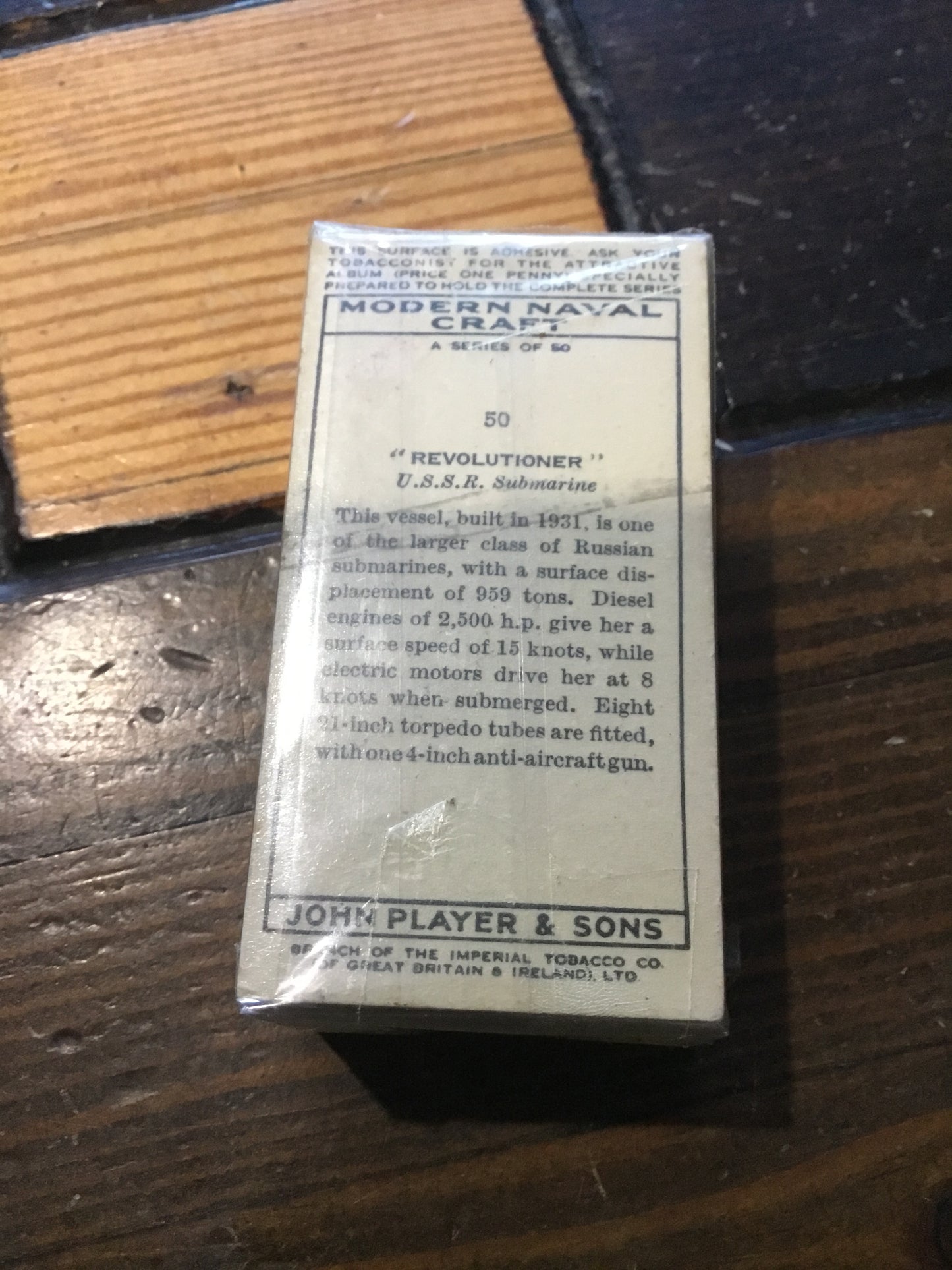 Lot of 50 Sealed Reproduction Cigarette. Cards Modern Naval Craft