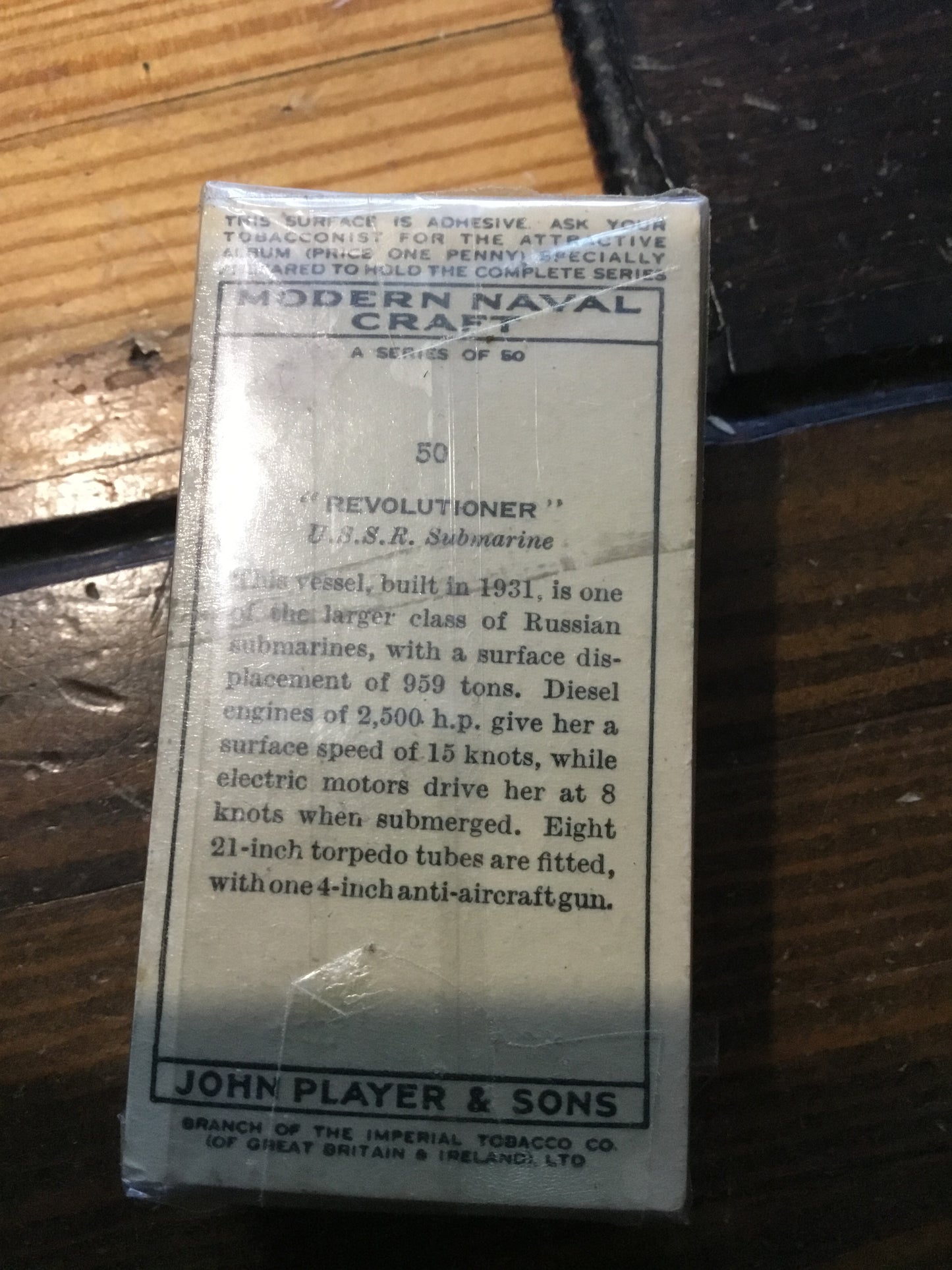 Lot of 50 Sealed Reproduction Cigarette. Cards Modern Naval Craft