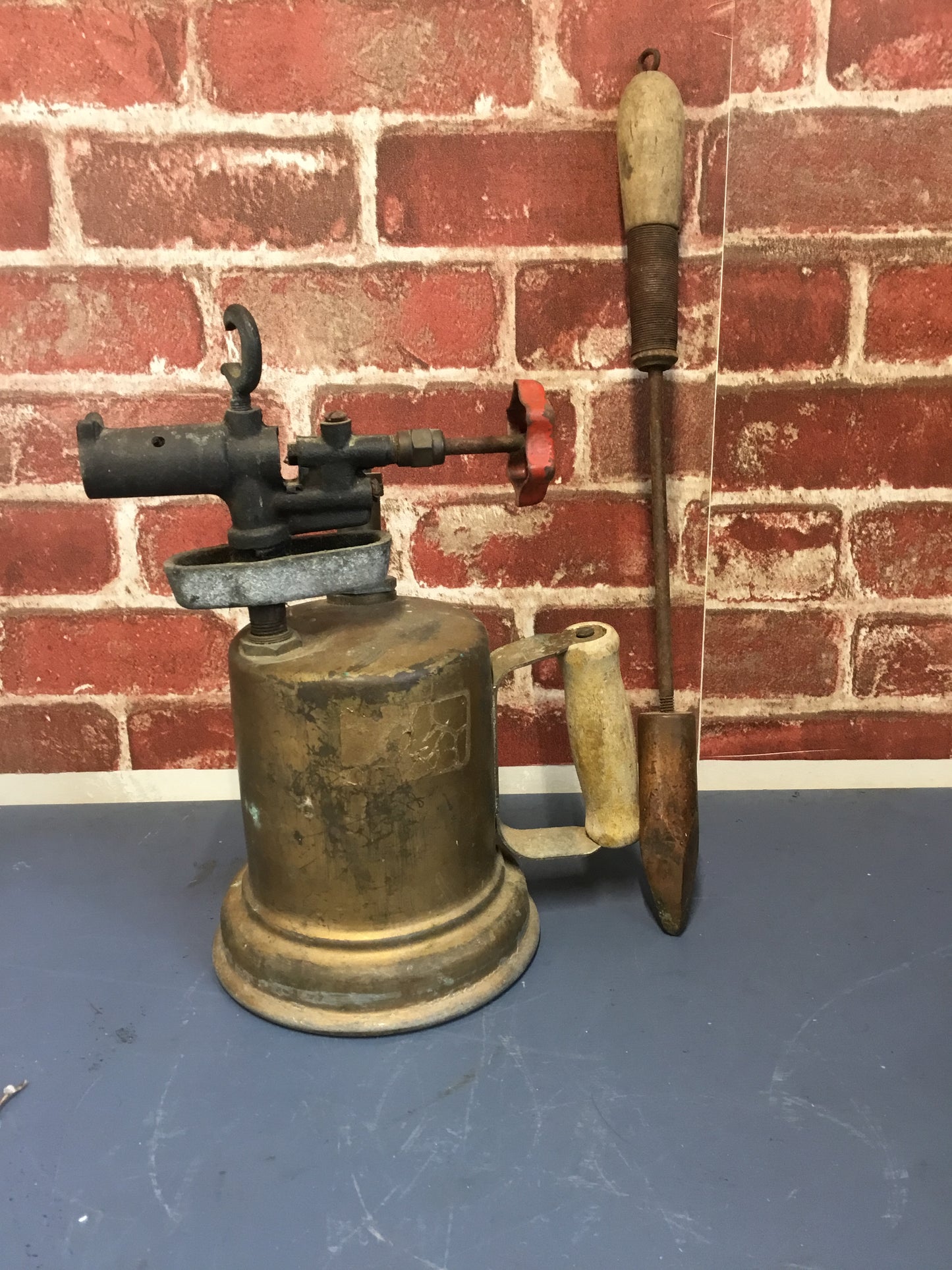 Antique Blow Torch with soldering  Iron