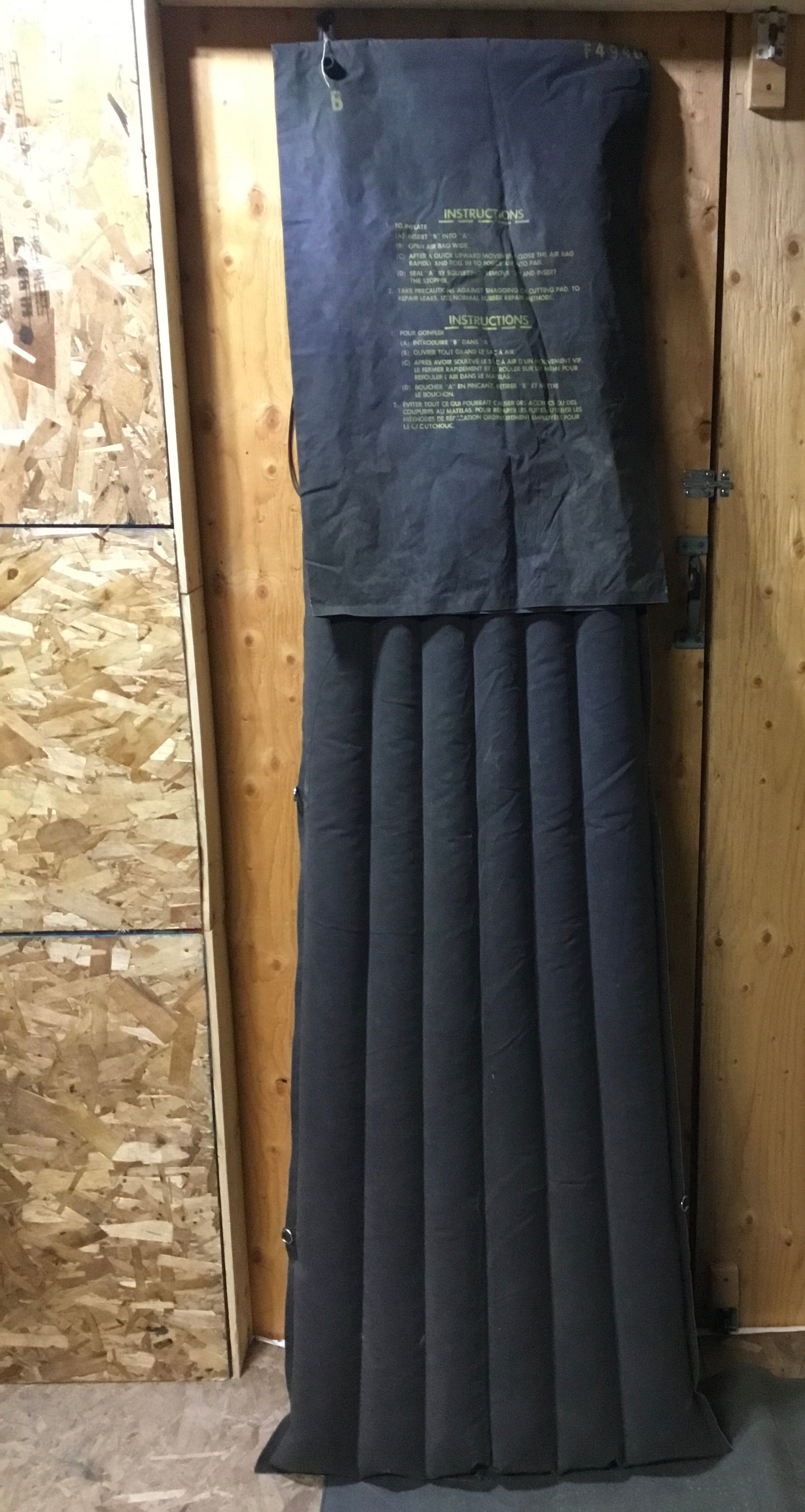 Vintage Canadian Military Black Rubber Air mattress
