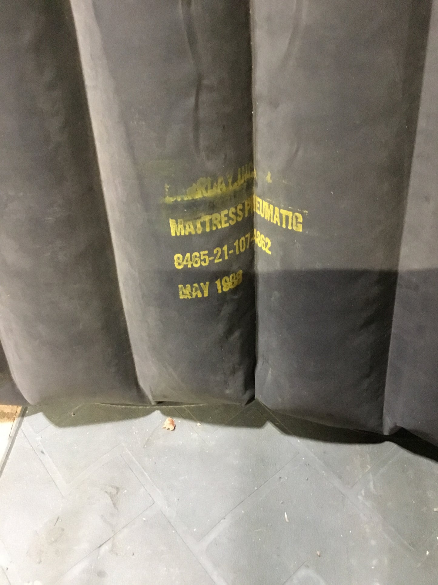 Vintage Canadian Military Black Rubber Air mattress