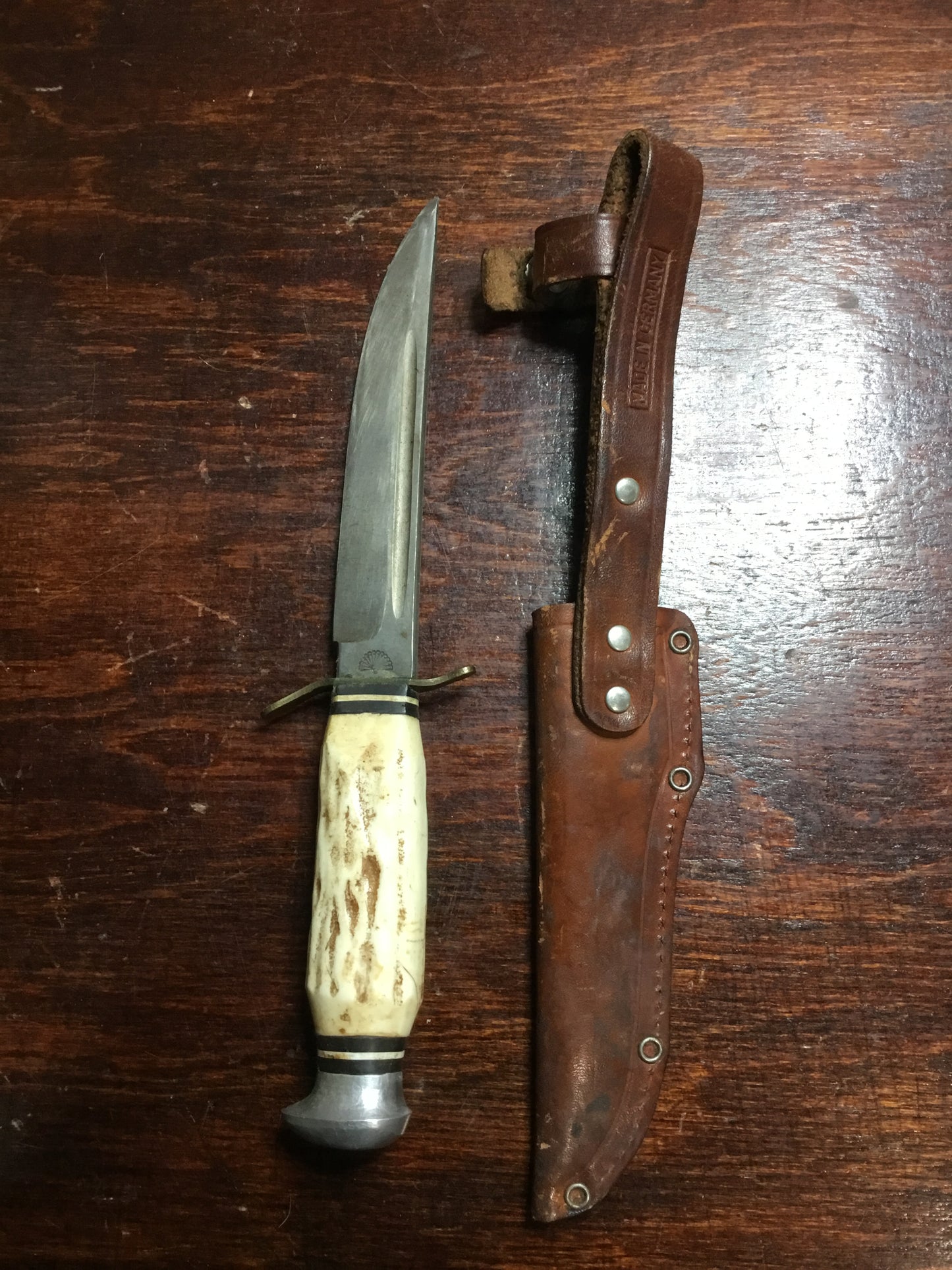 Solingen Germany made Belt  Knife Matching Leather Sheath