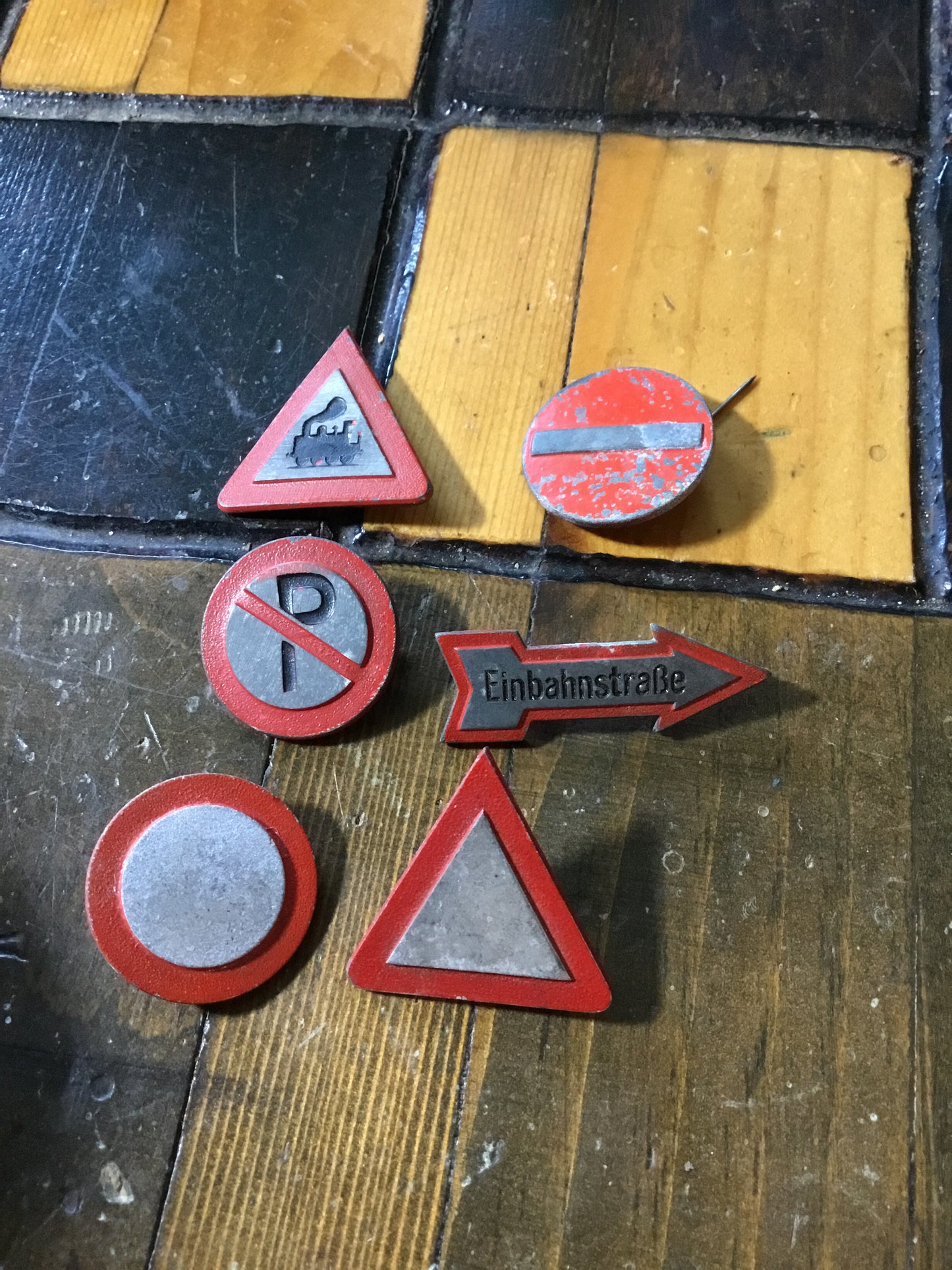 Lot of 6 WW11 German WHW Traffic Sign Tinnies