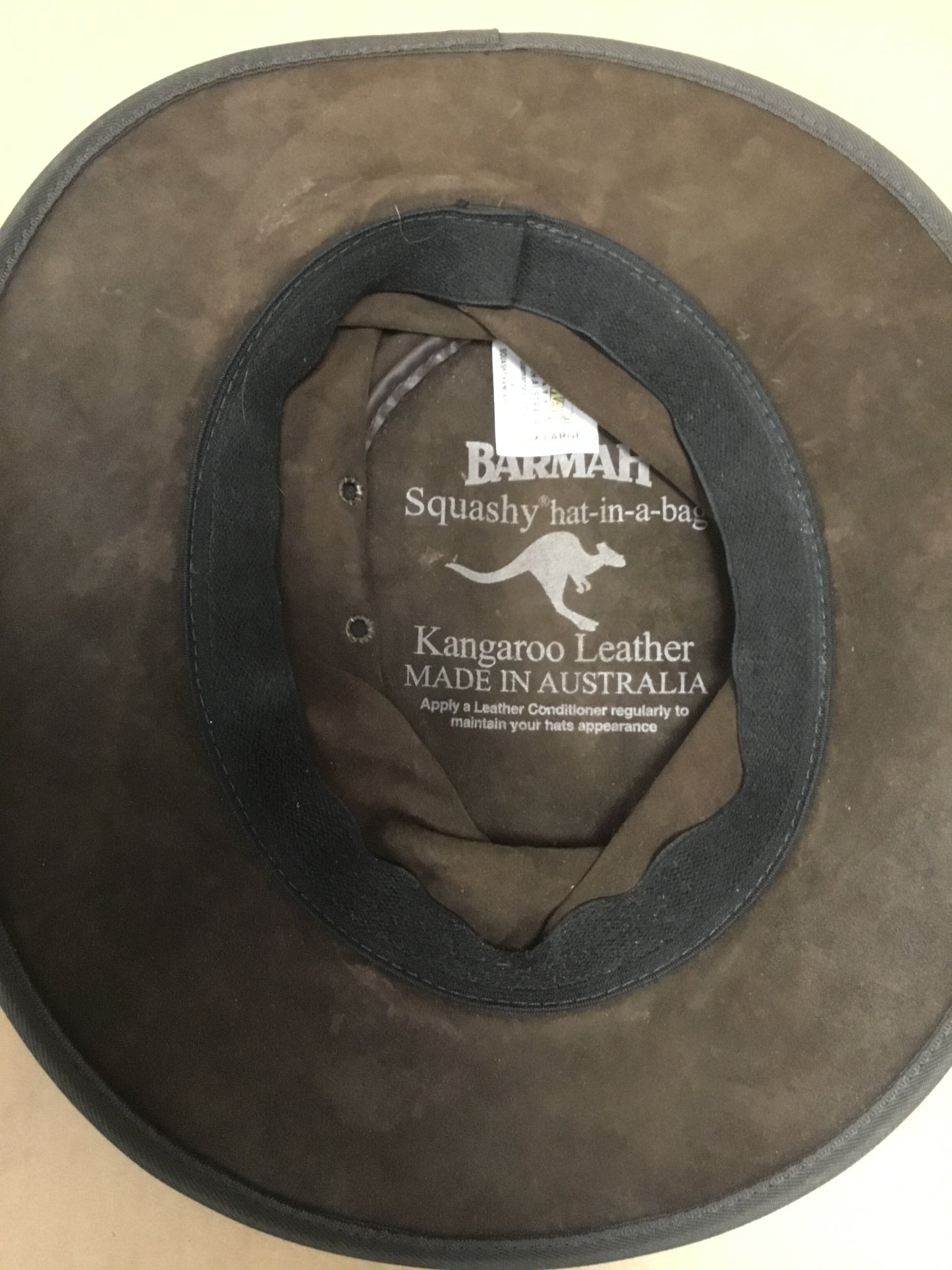 Barmah Original Squashable Leather Hat in Brown Size XL