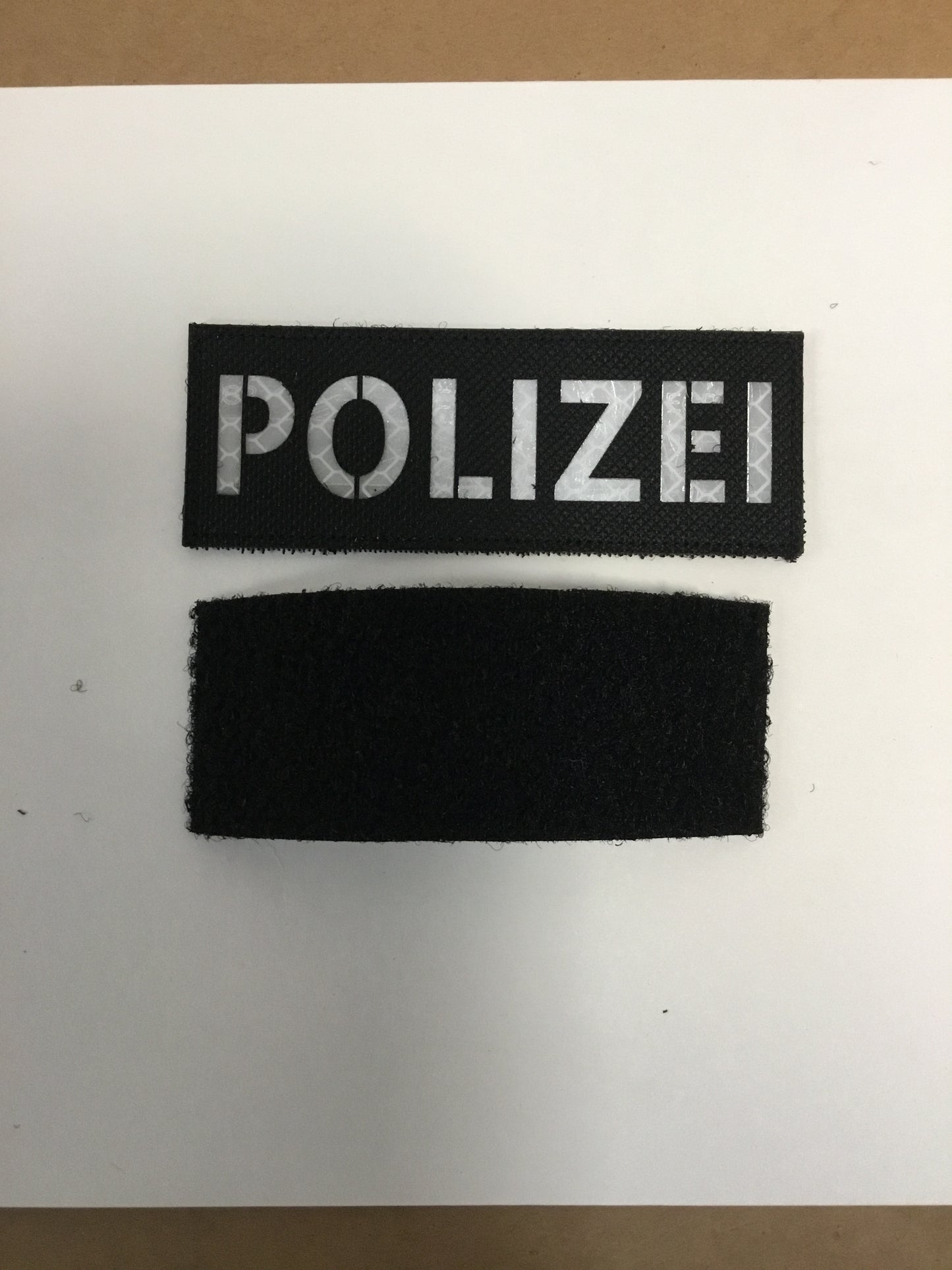 Reflective embroidered Polizei  Velcro Patch