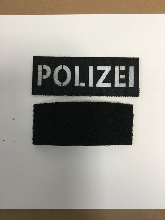 Reflective embroidered Polizei  Velcro Patch