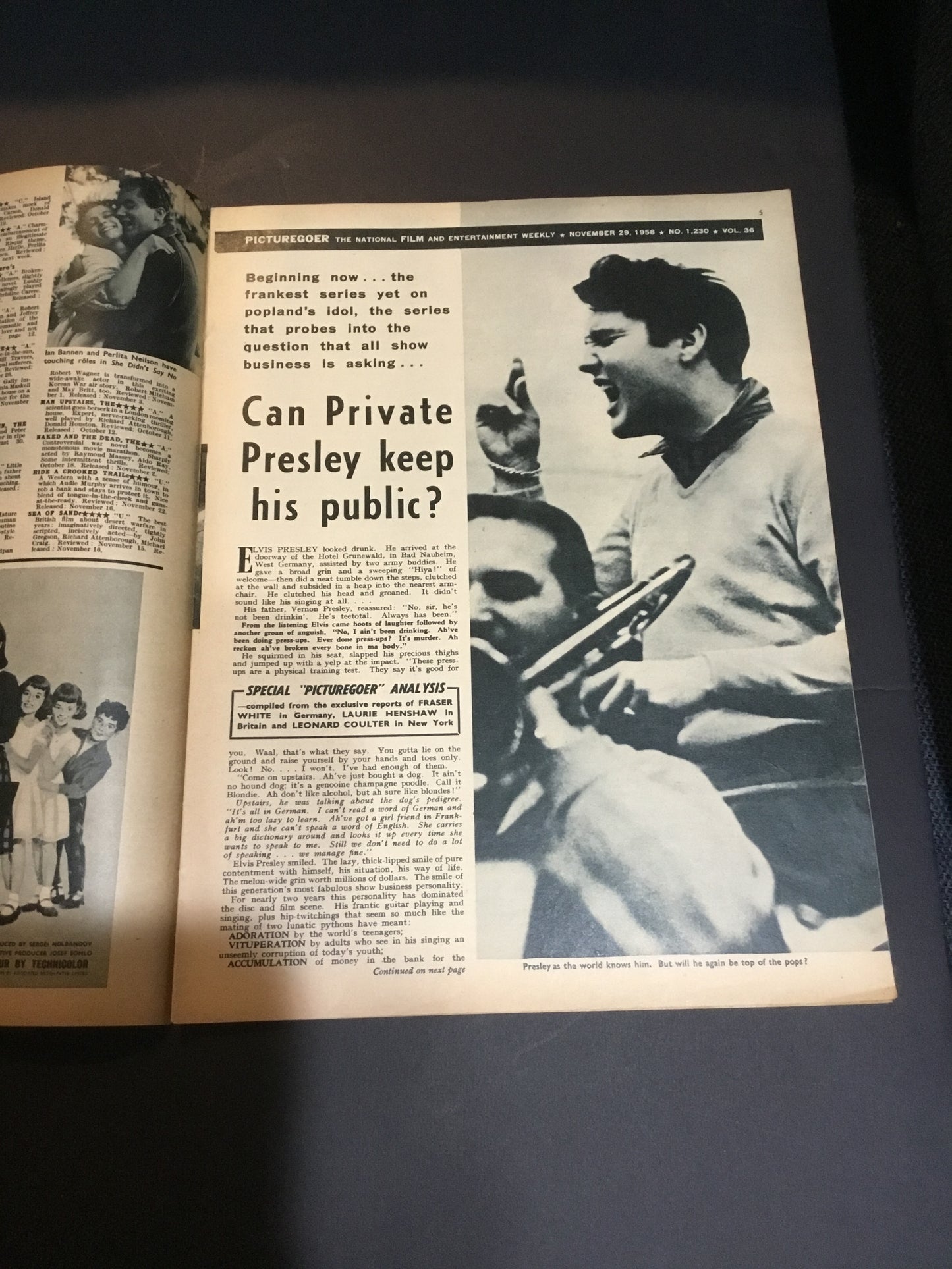 November 1958 Picturegoer Magazine Stars of the Past.