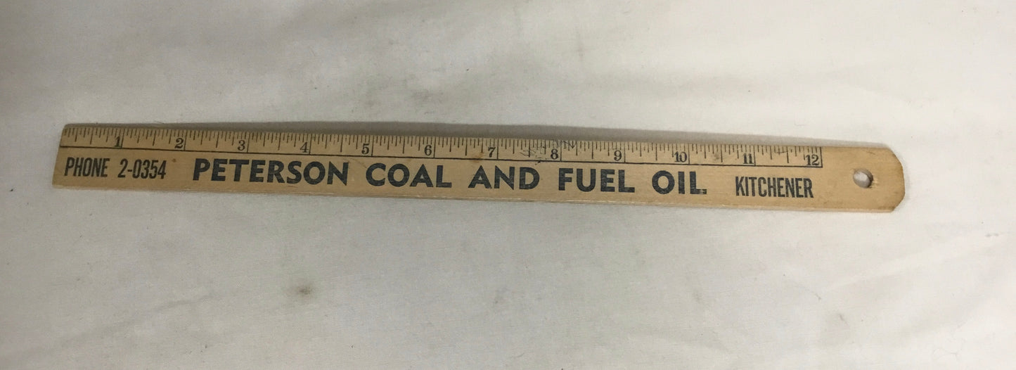 Early Peterson Coal and Fuel Oil ,Kitchener  ,Advertising Ruler