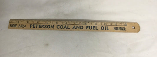 Early Peterson Coal and Fuel Oil ,Kitchener  ,Advertising Ruler