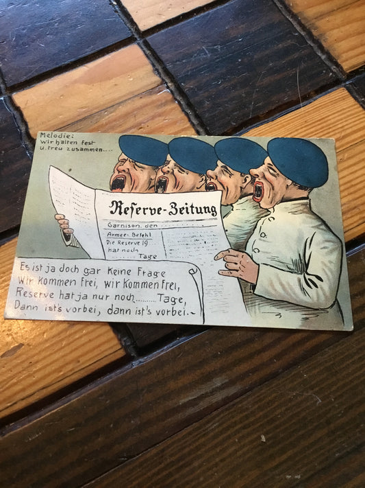 WW1 German Post Cards , comedic , with writing