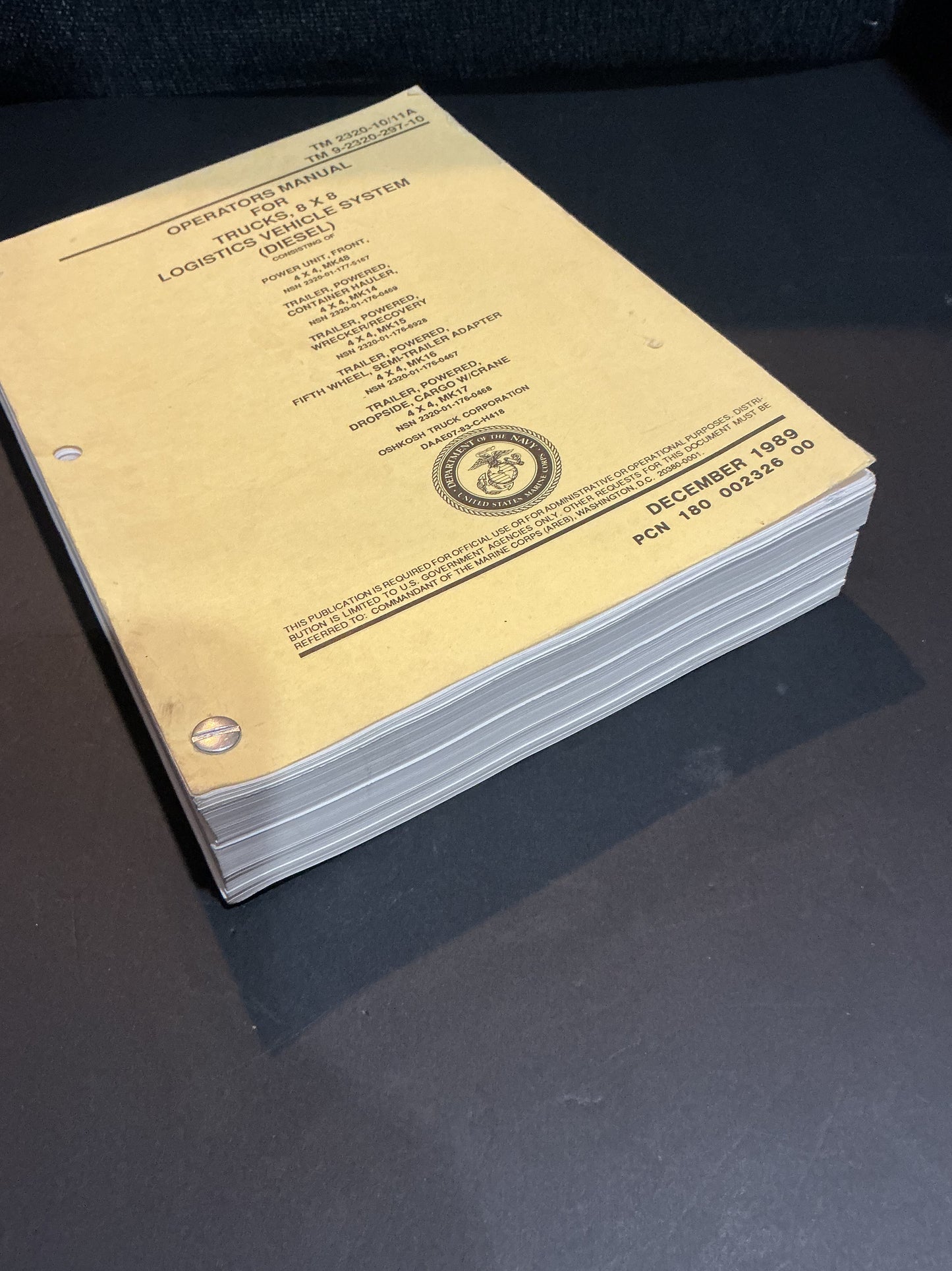 U.S Military Operators Manual Trucks 8x8 Logistics Vehicle System Diesel