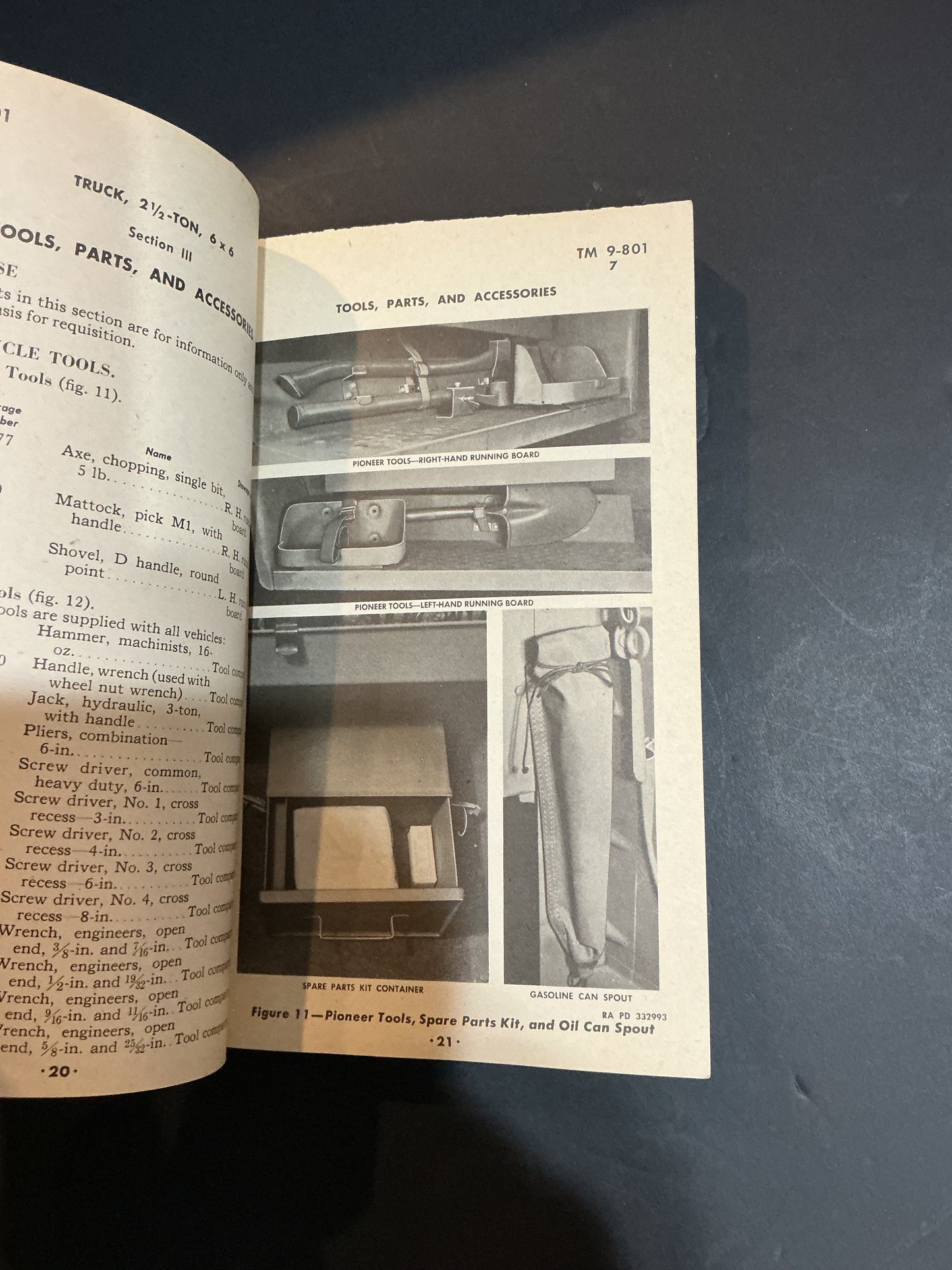 ORIGINAL 1944 WWII MANUAL TM9-801 FOR TRUCK, 2.5 TON, 6X6 GMC CCKW-352 & 353